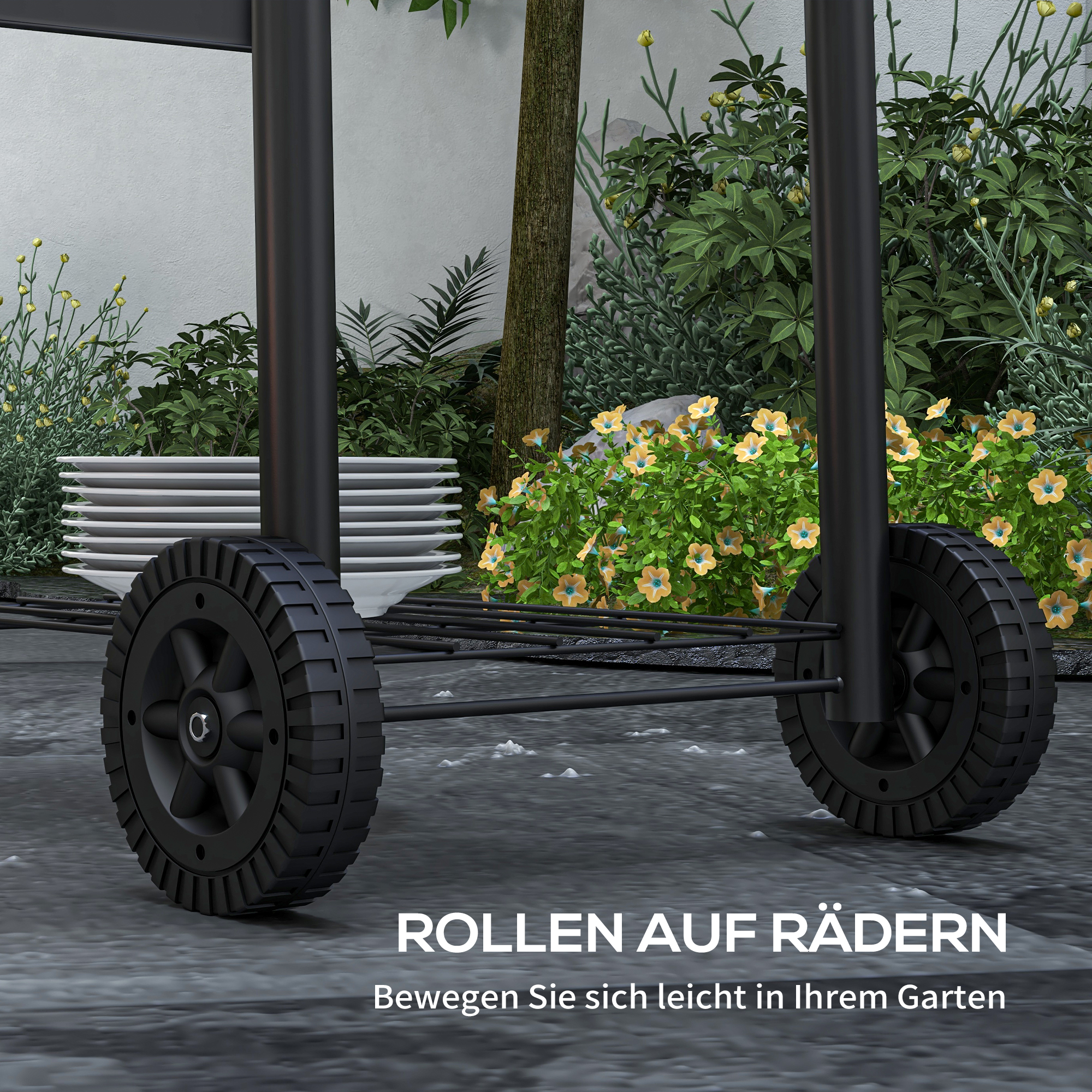 Holzkohlegrill Smoker BBQ-Grill, 1 Ablage,inkl, Thermometer, 83 x 46,5 x 115 cm, Schwarz