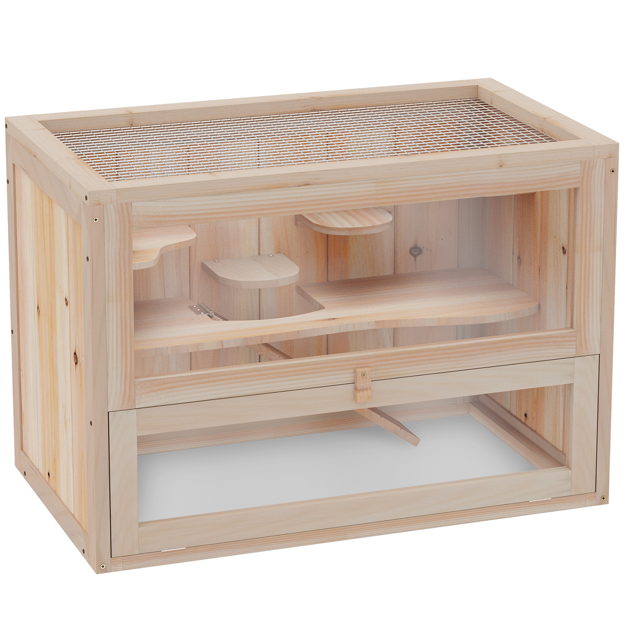 Kleintierkäfig Nagerkäfig Holz 60 x 35 x 42 cm