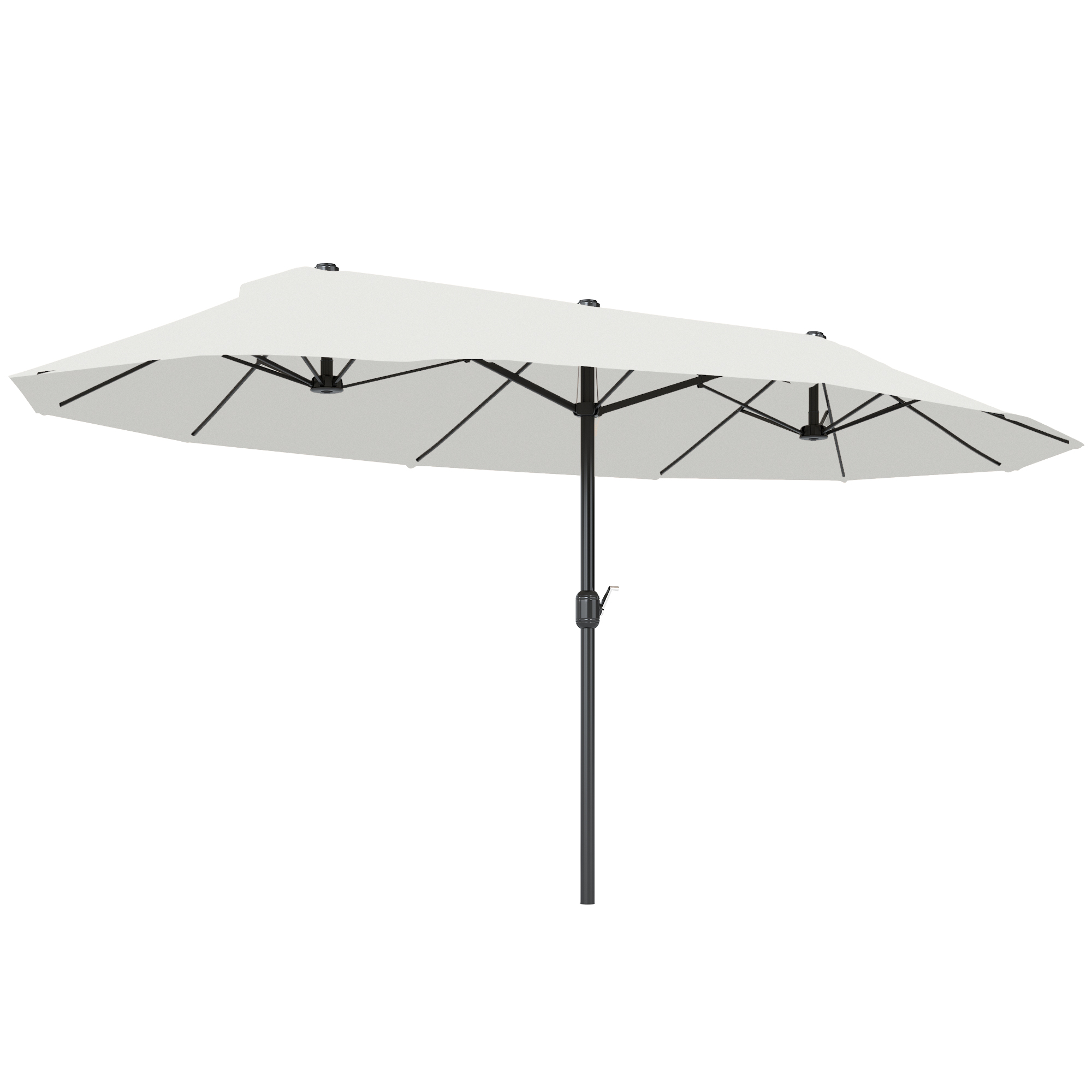 XXL Sonnenschirm mit Handkurbel wetterbeständig 455 cm x 270 cm x 240 cm Stahl Polyester Beige