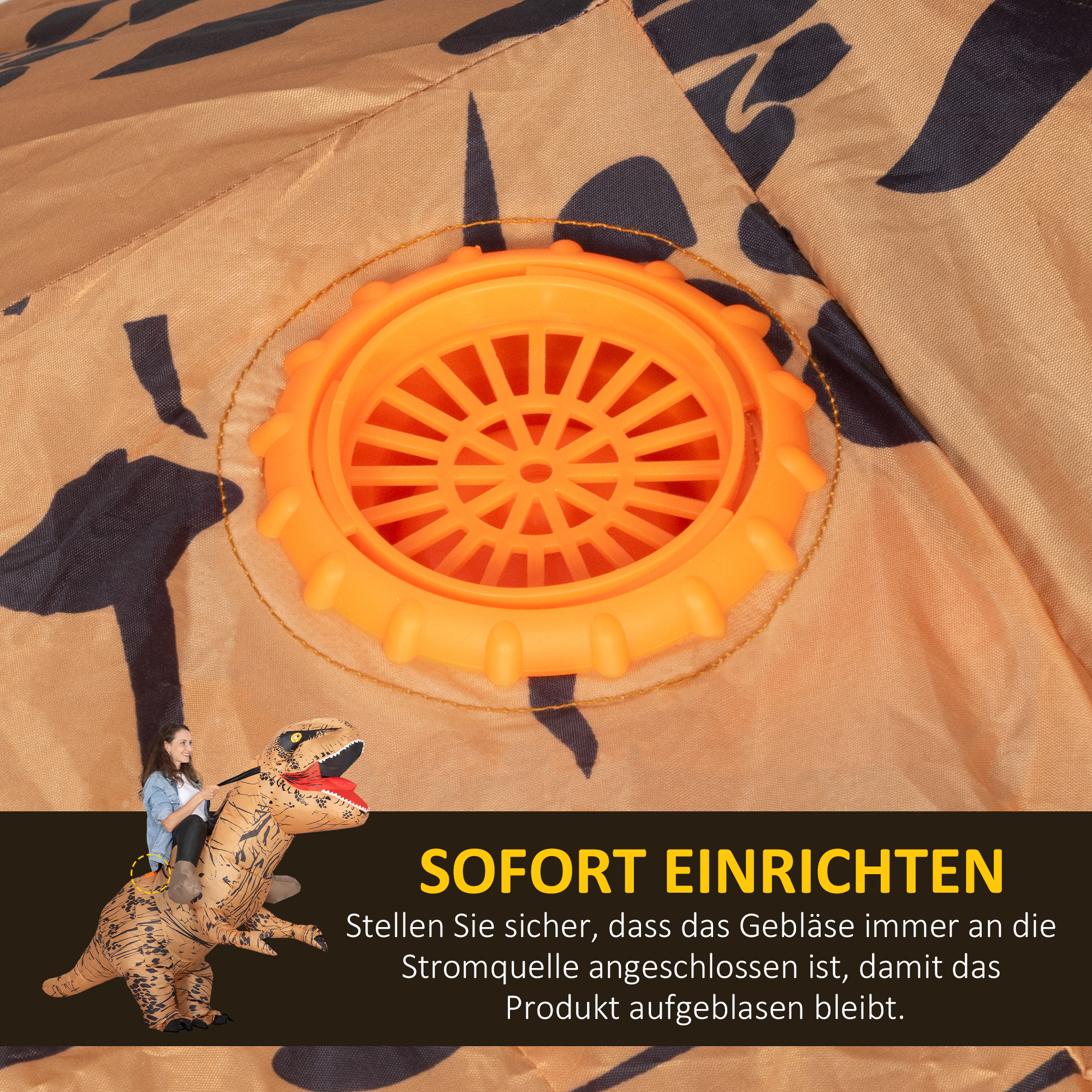 Aufblasbares Dinosaurier Kostüm für Erwachsene Dino T-Rex Kostüme lustig Halloween Karneval Party