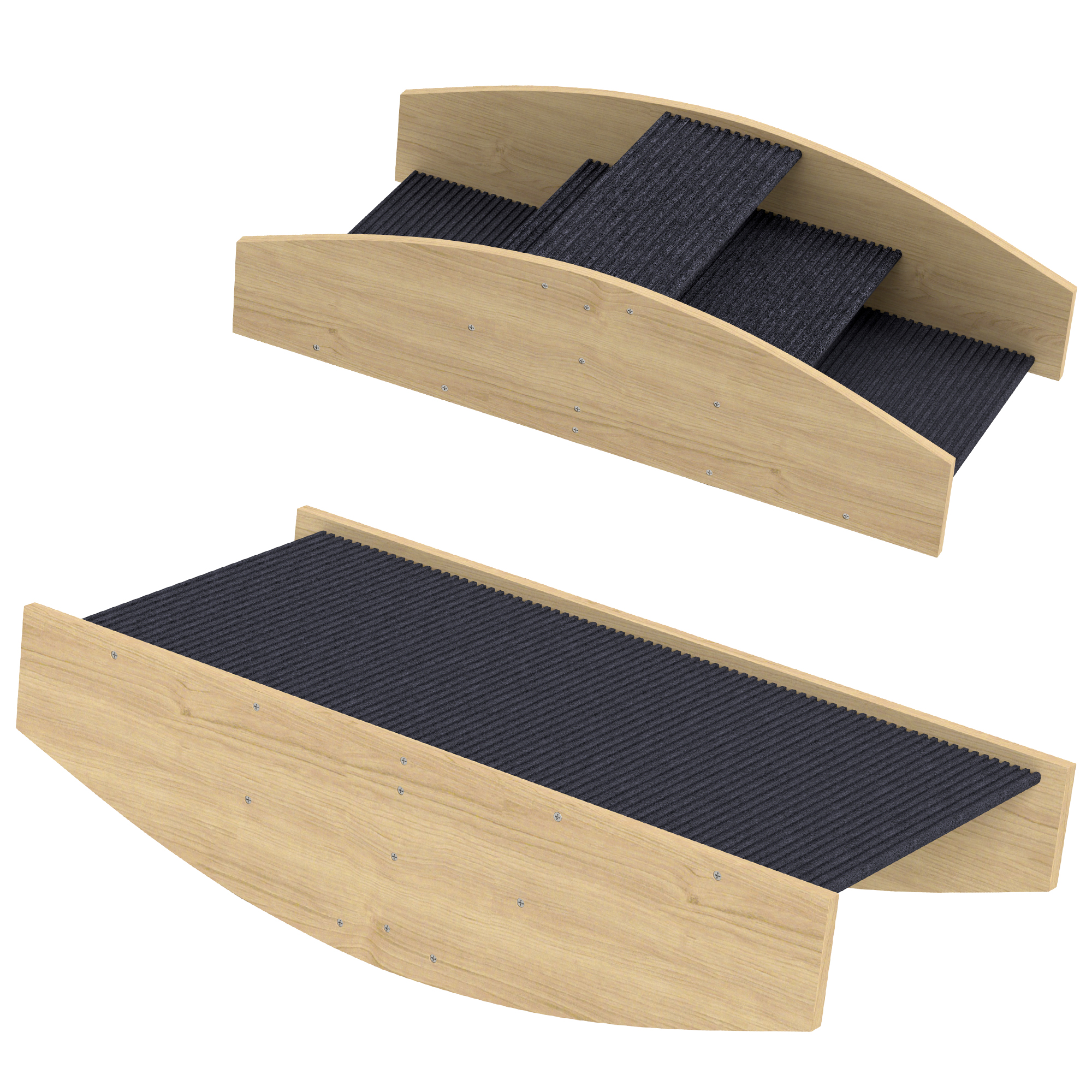 Agility Hundeschaukel, 2-in-1 Wippe und Treppe, rutschfest, Tanneholz, 80 x 39,5 cm