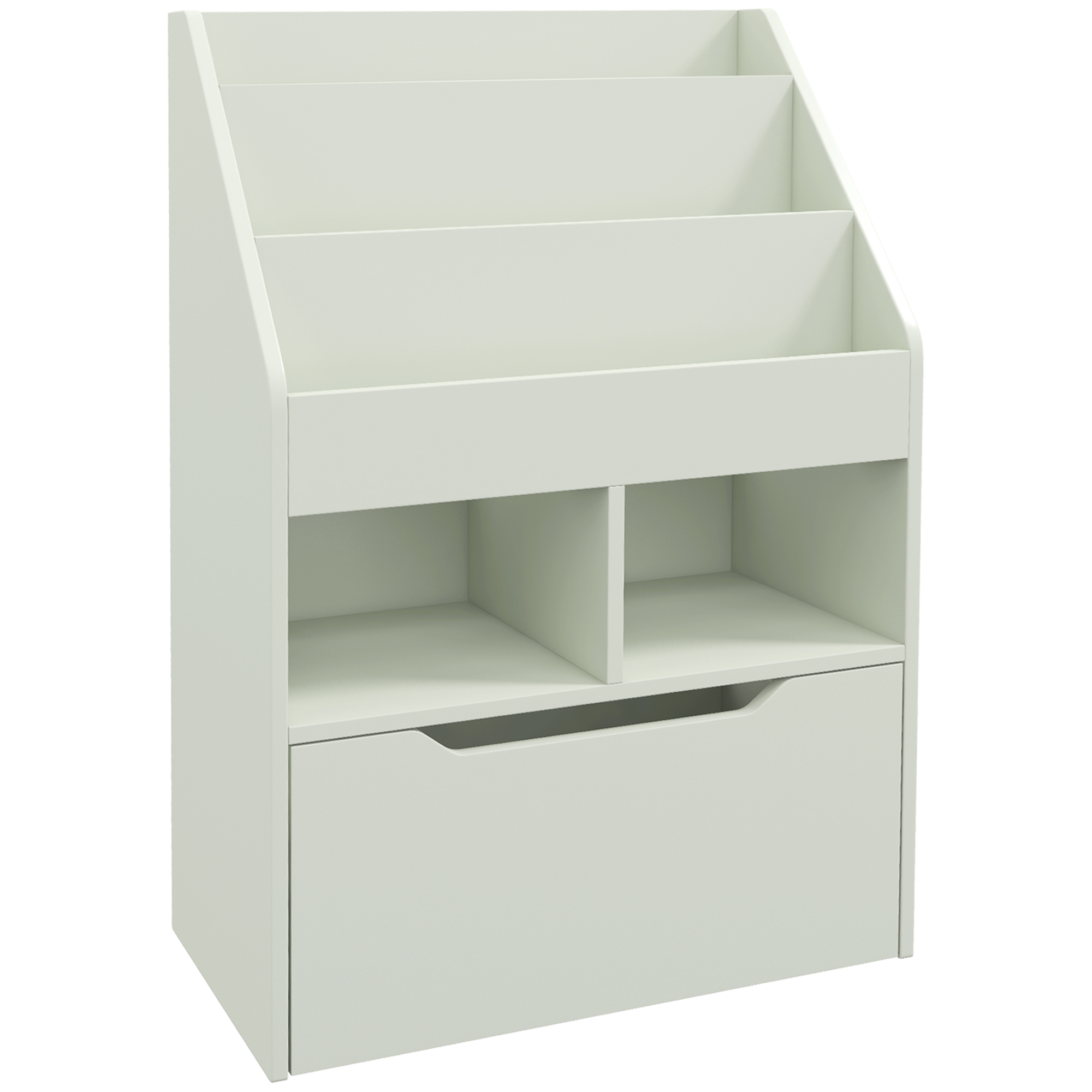Kinderregal mit Schublade, Bücherregal mit Fächern, 60 x 29,9 x 90 cm, Grün