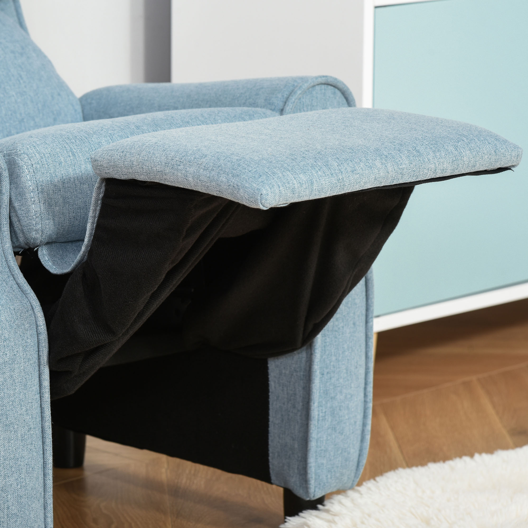 Kindersofa Kindercouch Kindersessel Stuhl Liegesofa verstellbar mit Fußstütze für 3-5 Jahre Jungen und Mädchen Blau 58 x 53 x 70 cm