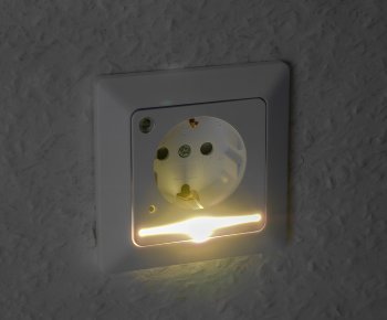 MILOS Schutzkontakt-Steckdose mit LED / anthrazit, 250V~/ 16A, Licht mit Sensor