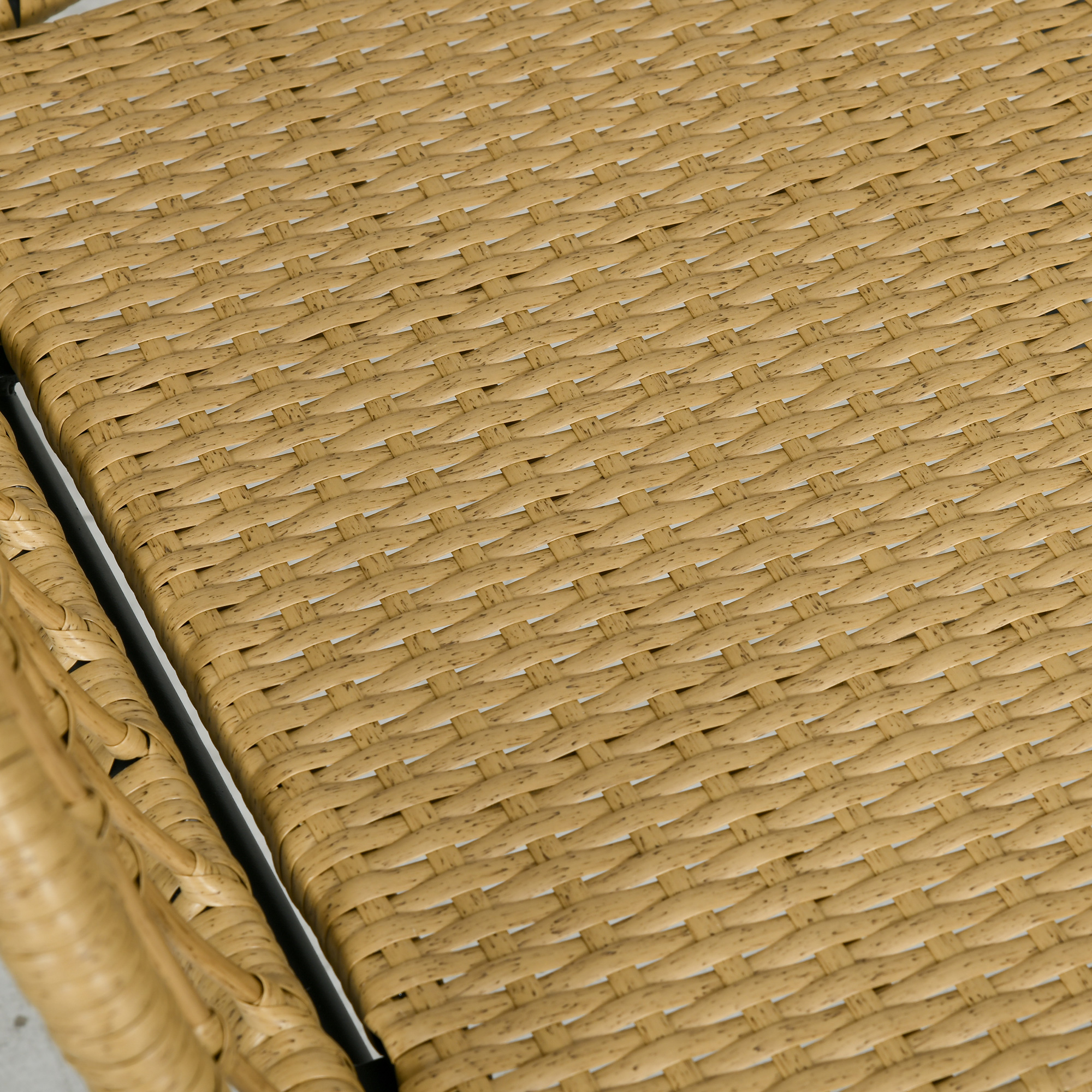 Rattansitzgruppe Lounge-Set Outdoor-Sitzgruppe, Boho-Stil, 5-teilges Set, 145 x 70 x 78 cm, Creme + Natur + Schwarz