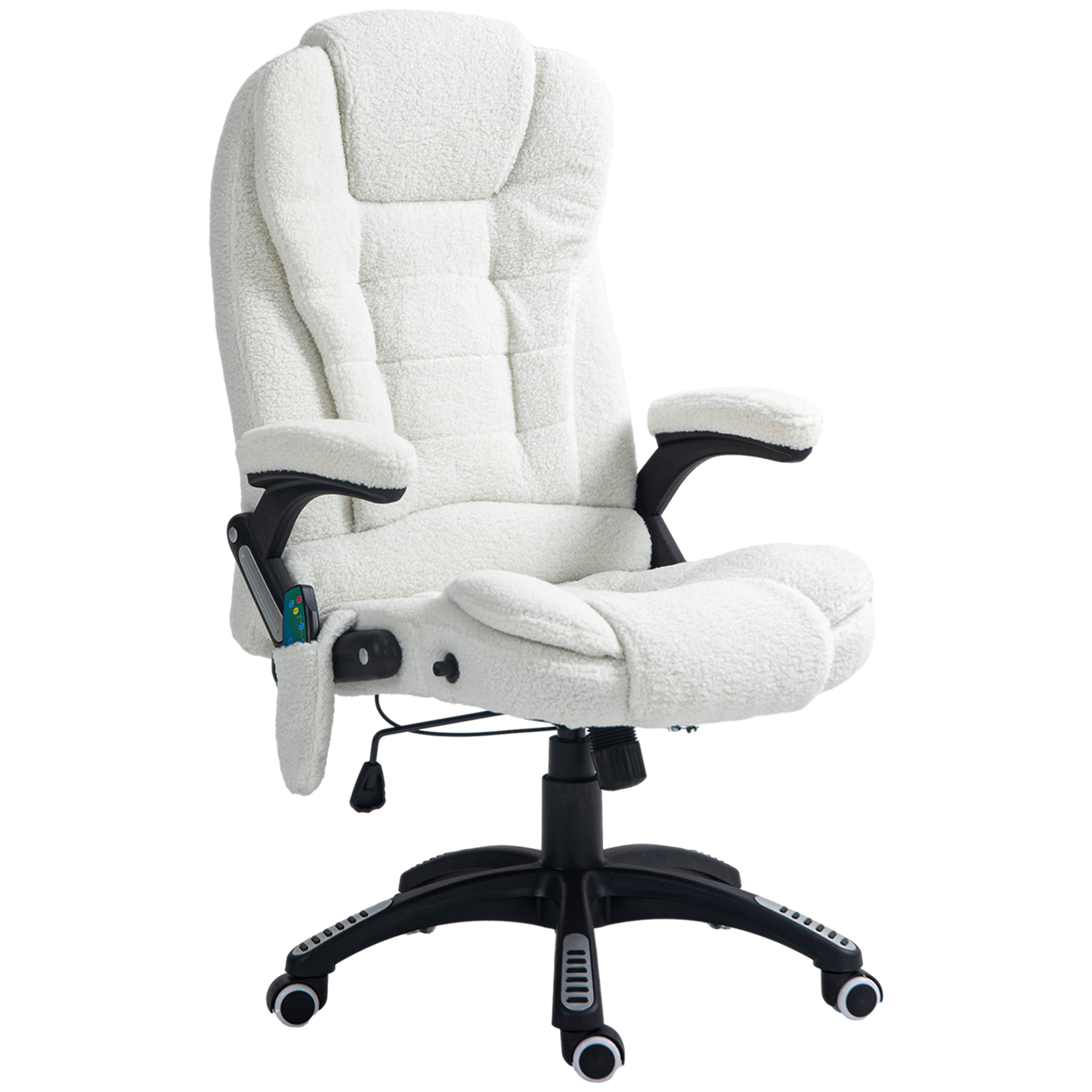 Bürosessel Massagefunktion Massagebürostuhl, Massagefunktion, höhenverstellbar, 67 x 74 x 107-116 cm, Weiß