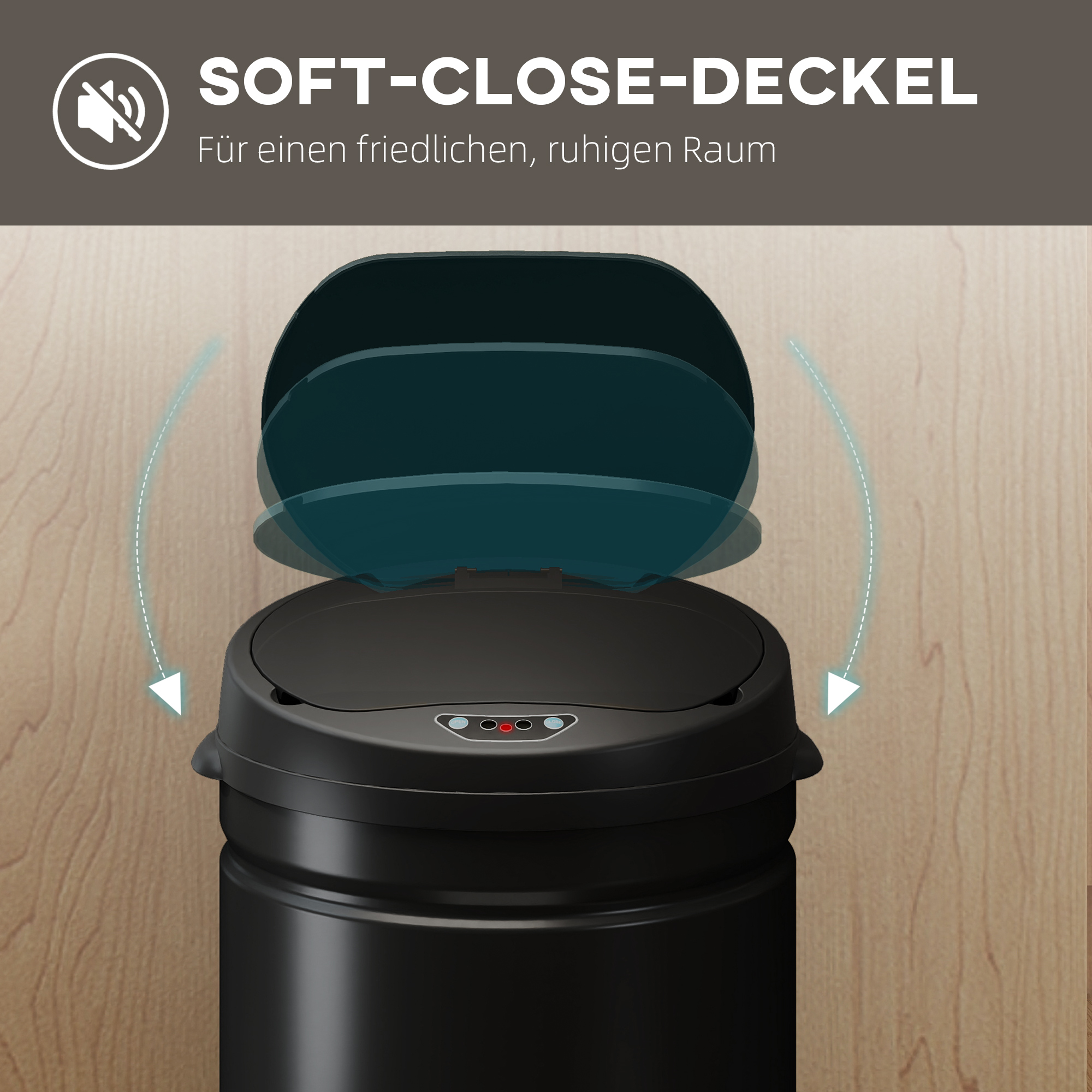 42 Liter Sensor-Mülleimer mit Soft-Close-Funktion, berührungsfreier Abfalleimer aus Edelstahl für hygienische Küchen
