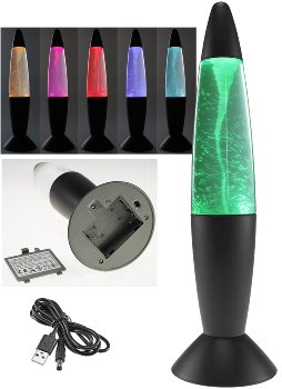LED Dekoleuchte TORNADO, 37cm, Farbwechsel, 5V/ Batterie, Schwarz