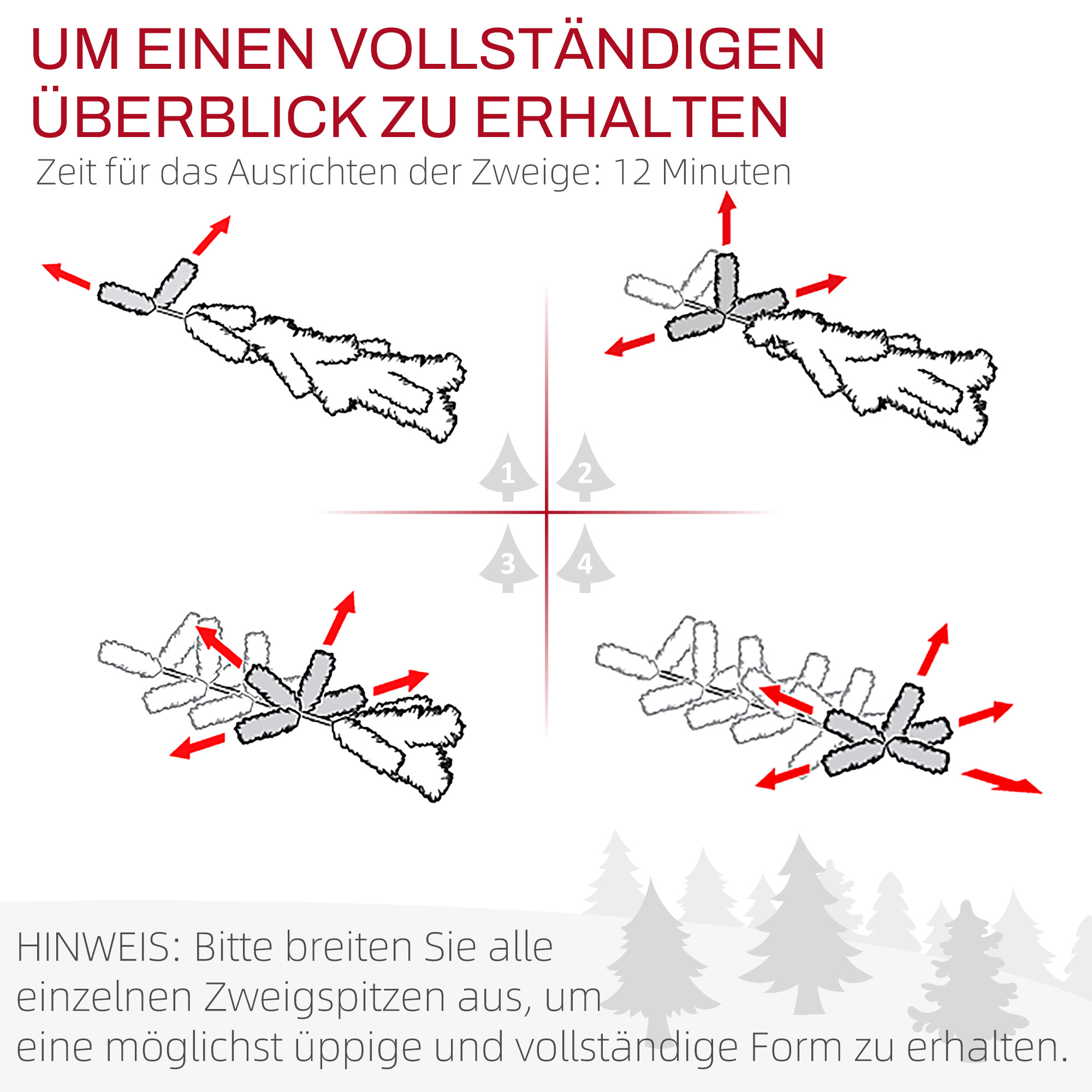 Weihnachtsbaum 183 cm, realistisches Aussehen, Schnellaufbau, inkl. Ständer, feuersicherer Kunststoff
