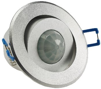 Decken-Einbau-Bewegungsmelder 360° Alu, PIR Sensor, 6m, schwenkbar, silber Decken-Einbau-Bewegungsmelder 360° Alu, PIR Sensor, 6m, schwenkbar, silber