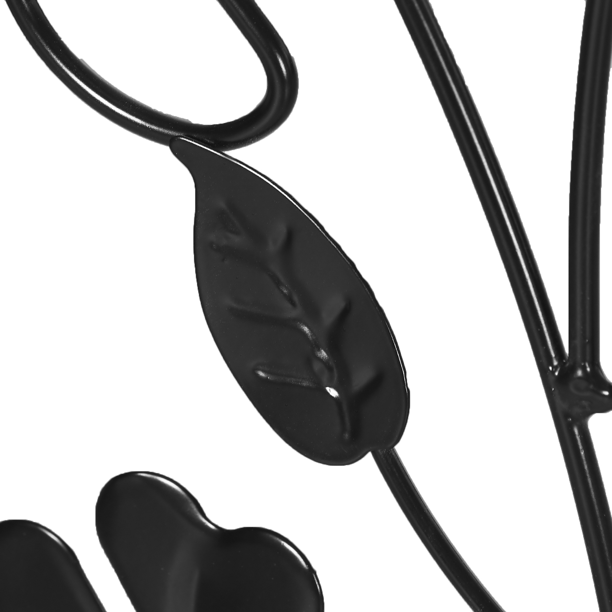 2er-Set Metallspalier, mit Vogel- und Kleeverzierung, für Garten & Terrasse, schwarz, 38 x 98 cm