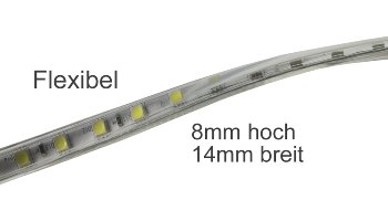 LED-Stripe "Ultra-Bright" 230V, 10m / 600 Lumen/Meter, warmweiß