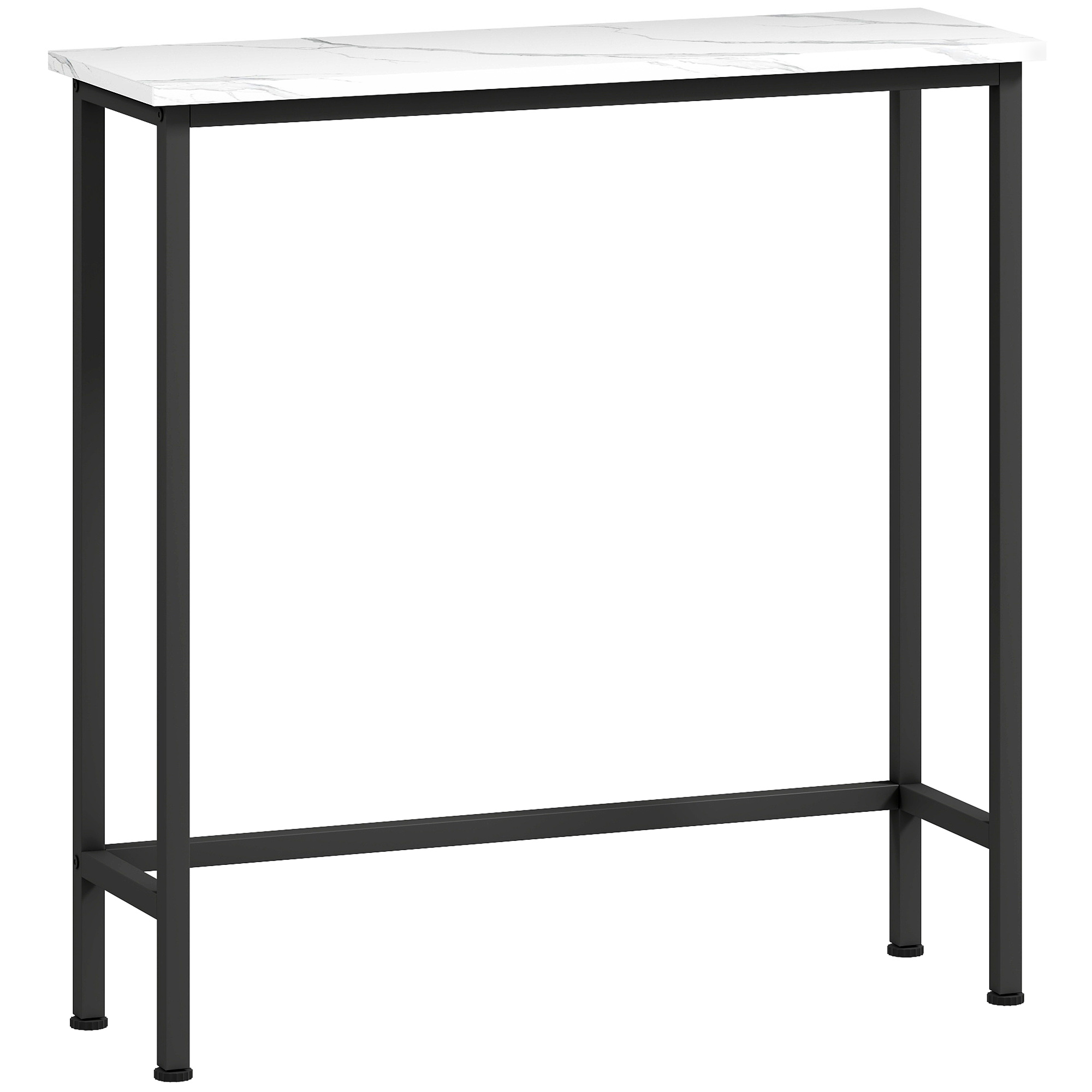 Konsolentisch Flurtisch mit verstellbar Fußpads, Kippschutz 75 x 24 x 76 cm für Kleinen Raum Schwarz