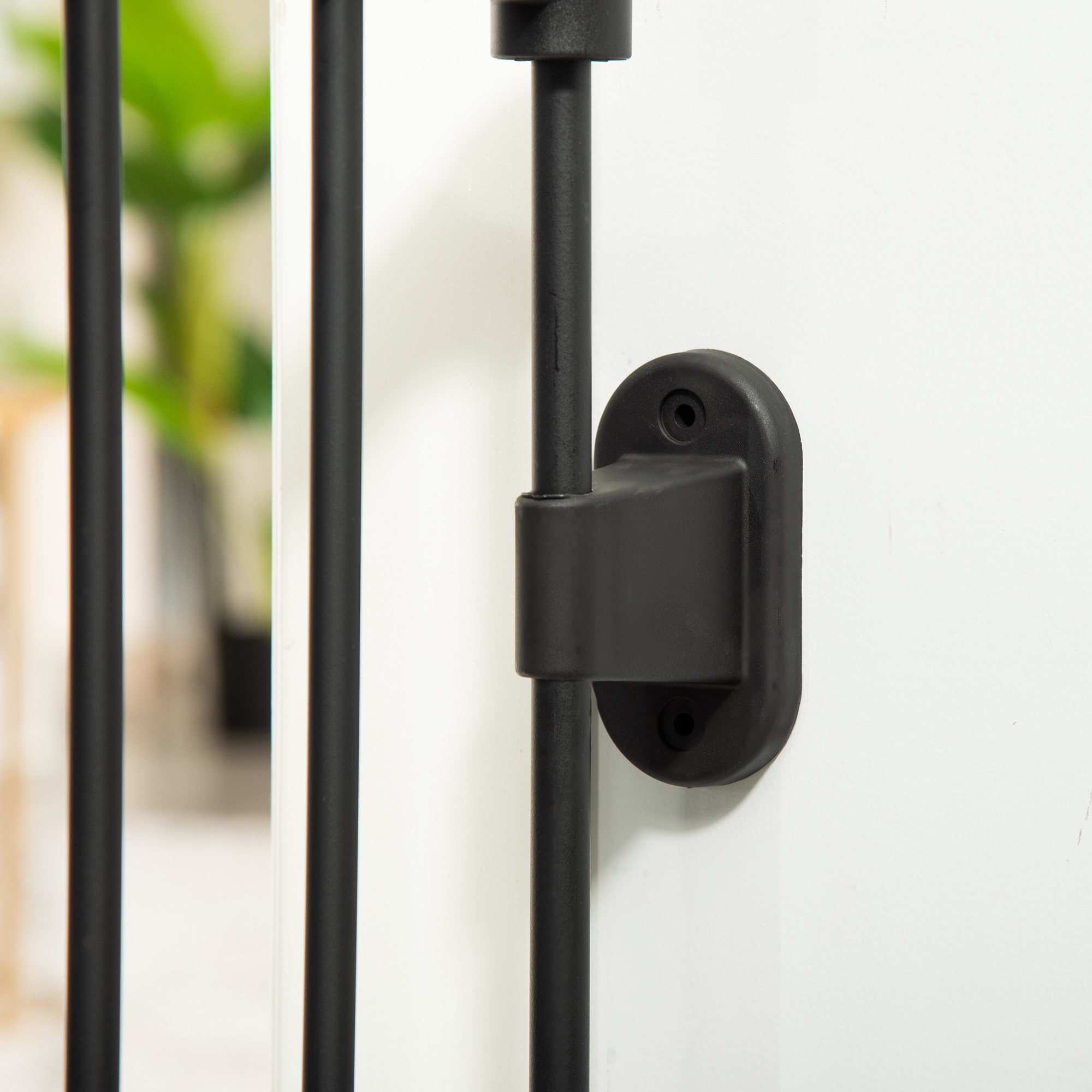 Absperrgitter Hund Freistehendes Verstellbares Schutzgitter 202,5 x 76 cm Hundegitter Klappbar Türschutzgitter Hundeabsperrgitter für Treppen, Türen, Küche, Flur, 3 Paneelen, Schwarz