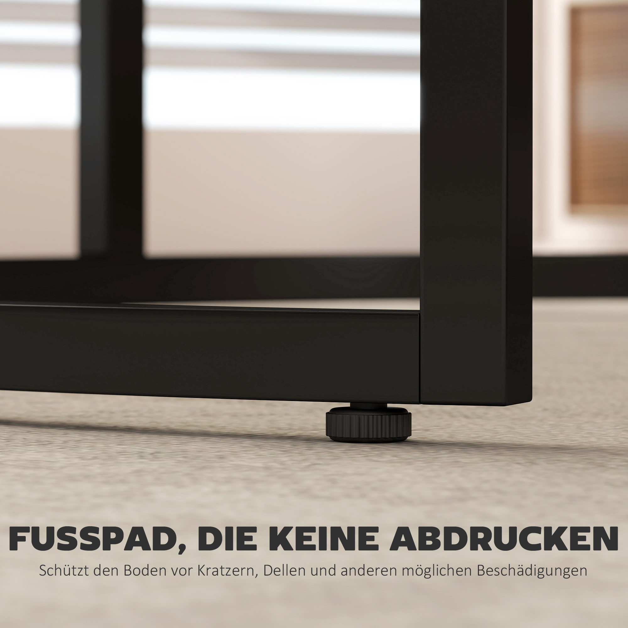 Modernes Kaffeetisch 2er-Set, Stapelbare Beistelltische mit Metallgestell für Wohnzimmer, Schlafzimmer, Büro, Schwarz