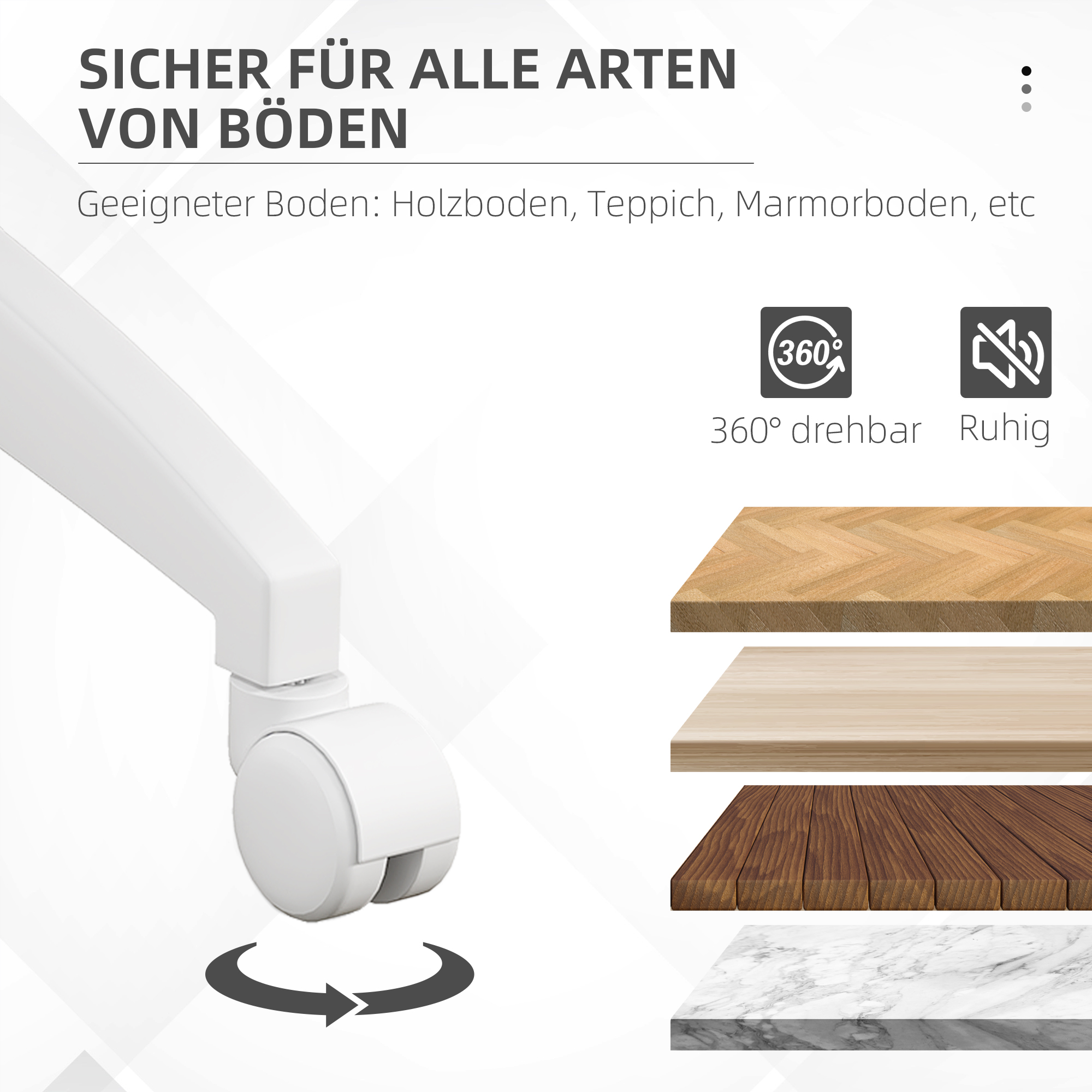 Bürostuhl Computerstuhl drehbar, höhenverstellbar, 48 cm x 53 cm x 80-90 cm, Rosa