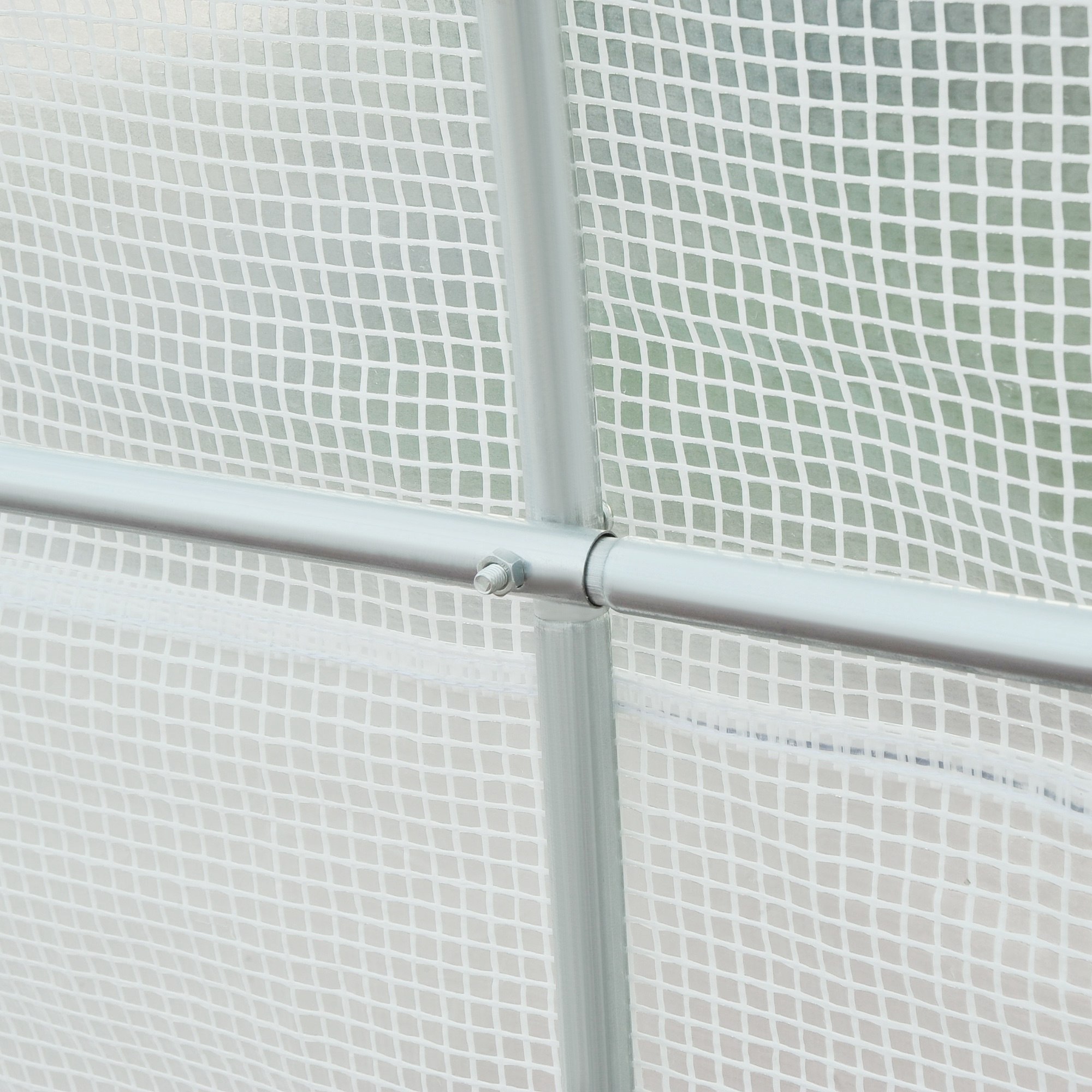 Foliengewächshaus Treibhaus begehbar mit Metallrahmen 4,45 x 2 x 2m Weiß