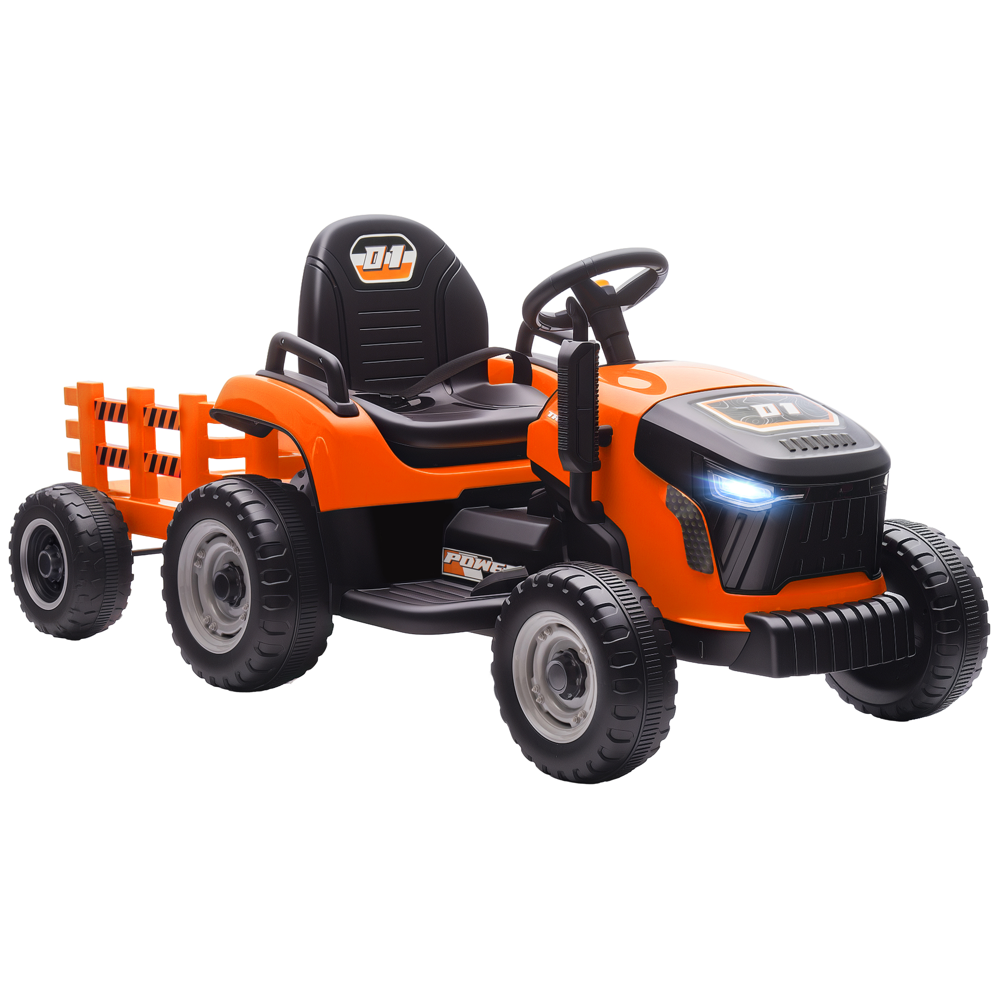 Kindertraktor, mit Fernbedienung, orange