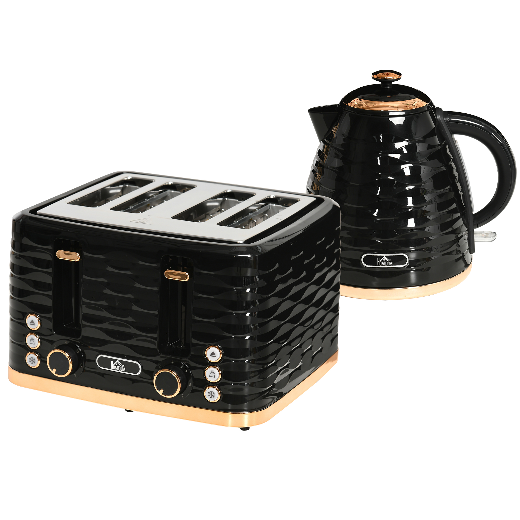 2-in-1 Toaster und Wasserkocher Set, 7 Bräunungsstufen, Auftau- und Aufwärmfunktion, Grau