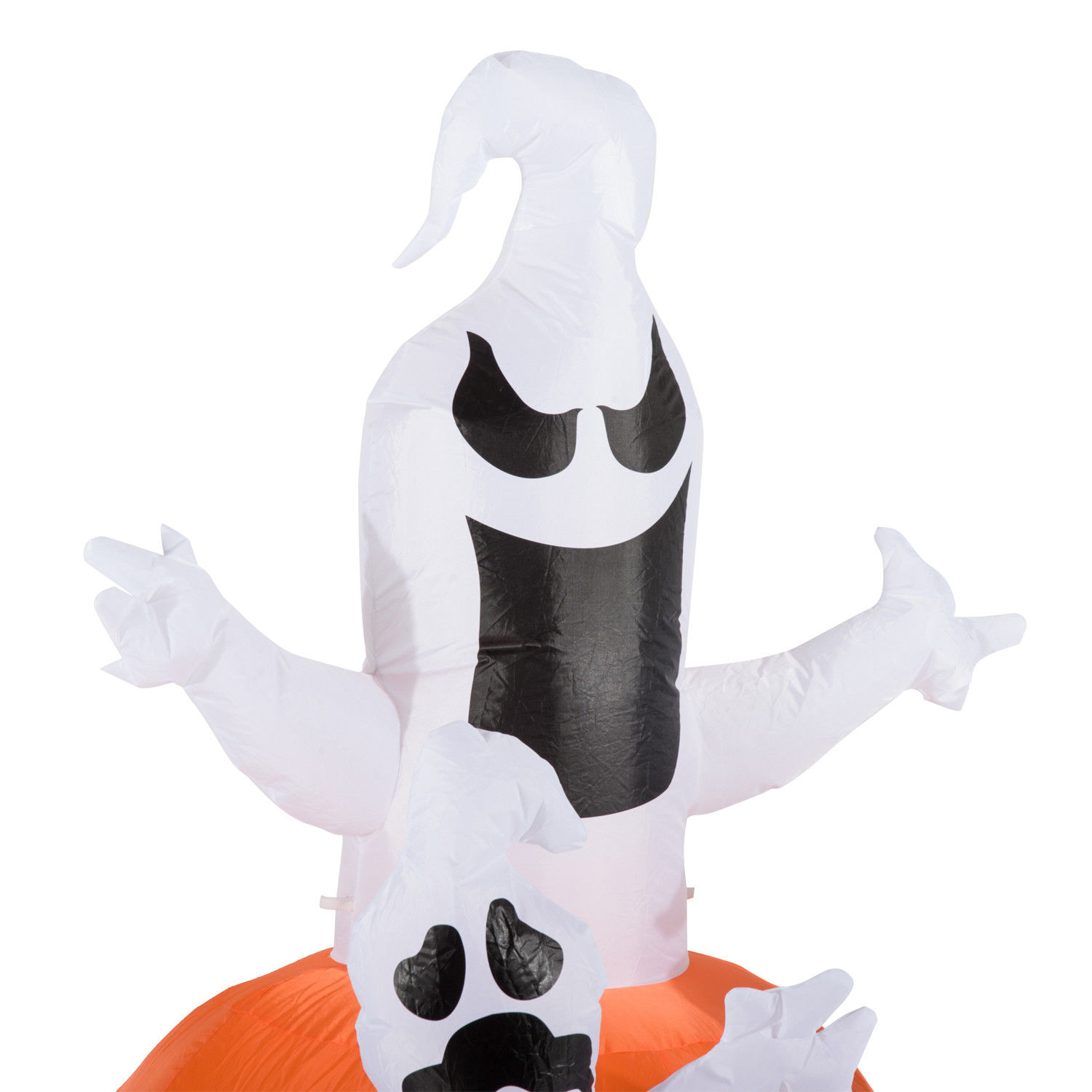 Aufblasbarer Kürbis Geist Gespenst Halloween Deko Figur Luftfigur mit LED Beleuchtung, Polyester, 120x120x180cm