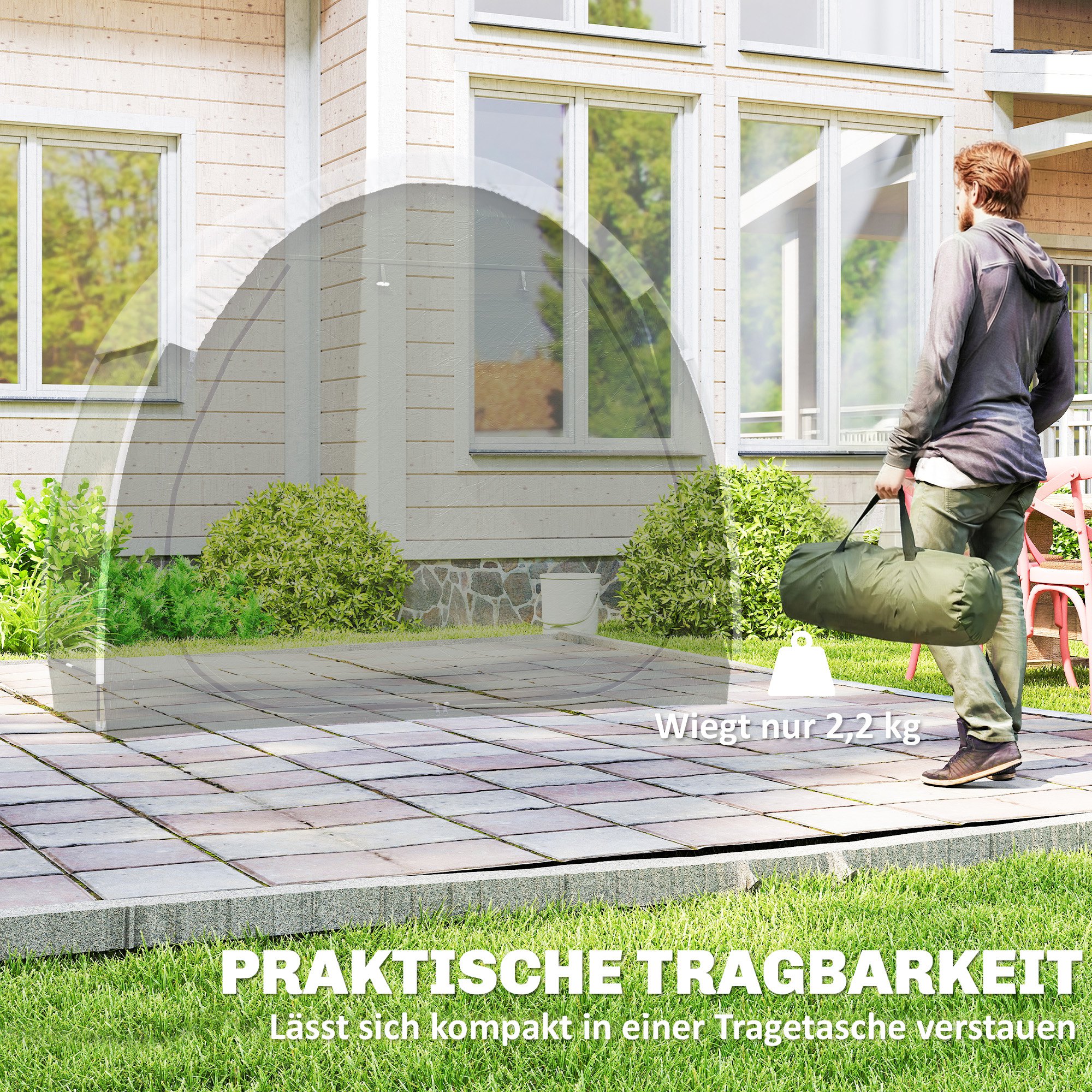 Fahrradzelt für 2 Fahrräder Fahhrradgarage mit Belüftung UPF50+ Wasserdicht 210D Oxford 200 x 80 x 170 cm