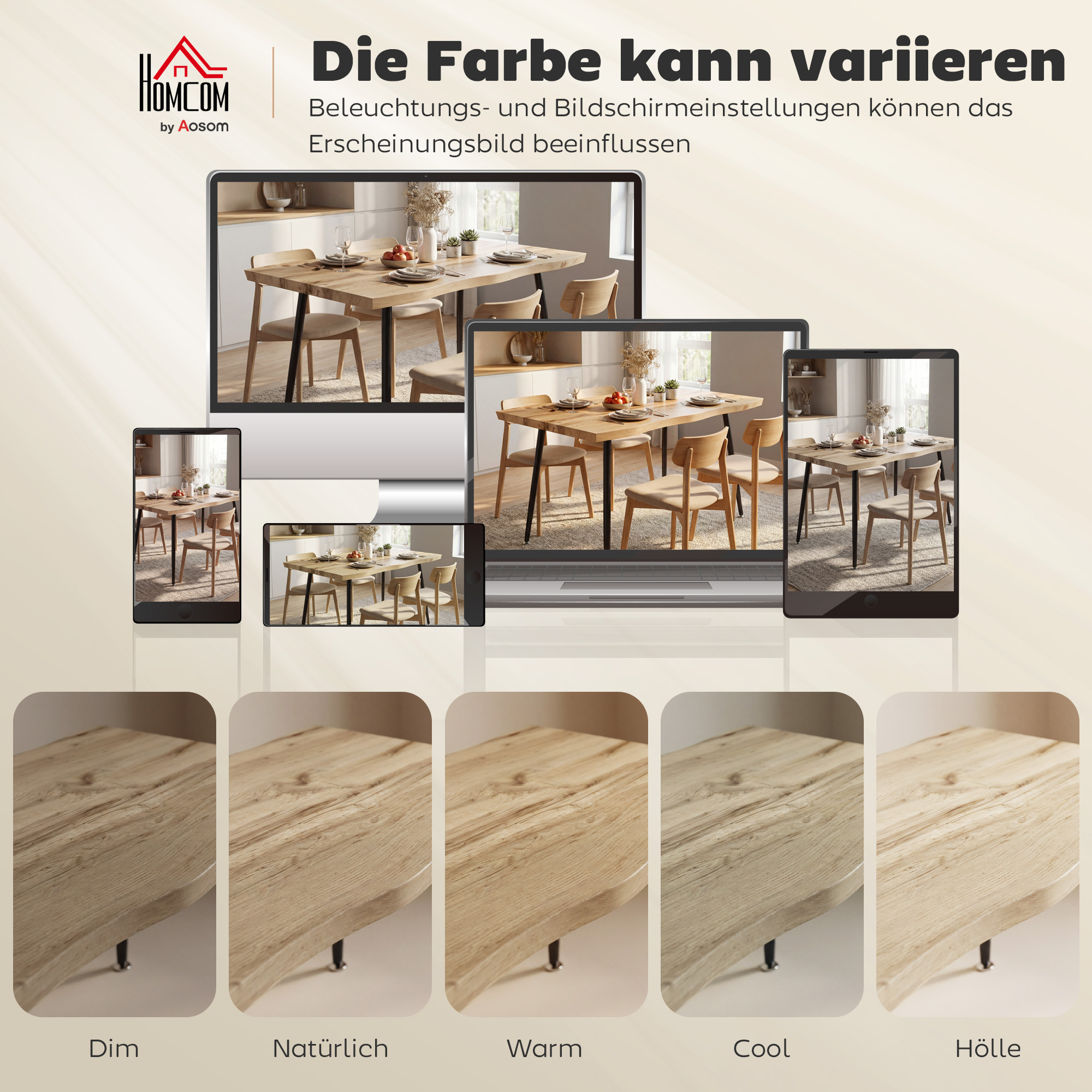 Esstisch für 4 Personen, 110 cm Nordischer Rechteckiger Küchentisch mit Stahlbeinen für Wohnzimmer und Esszimmer, Eiche