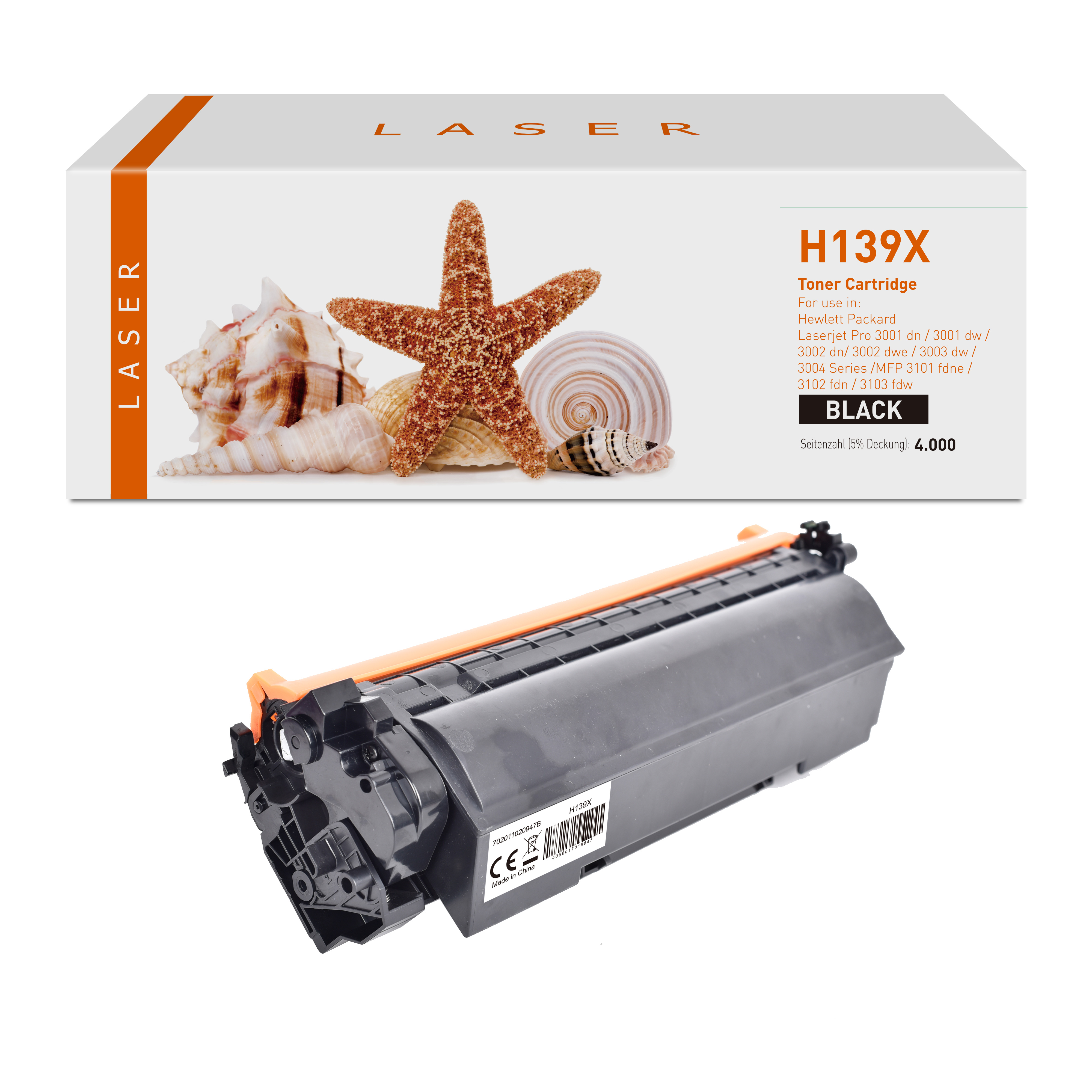 139X alternativ Toner black für HP / W1390X / 4.000 Seiten