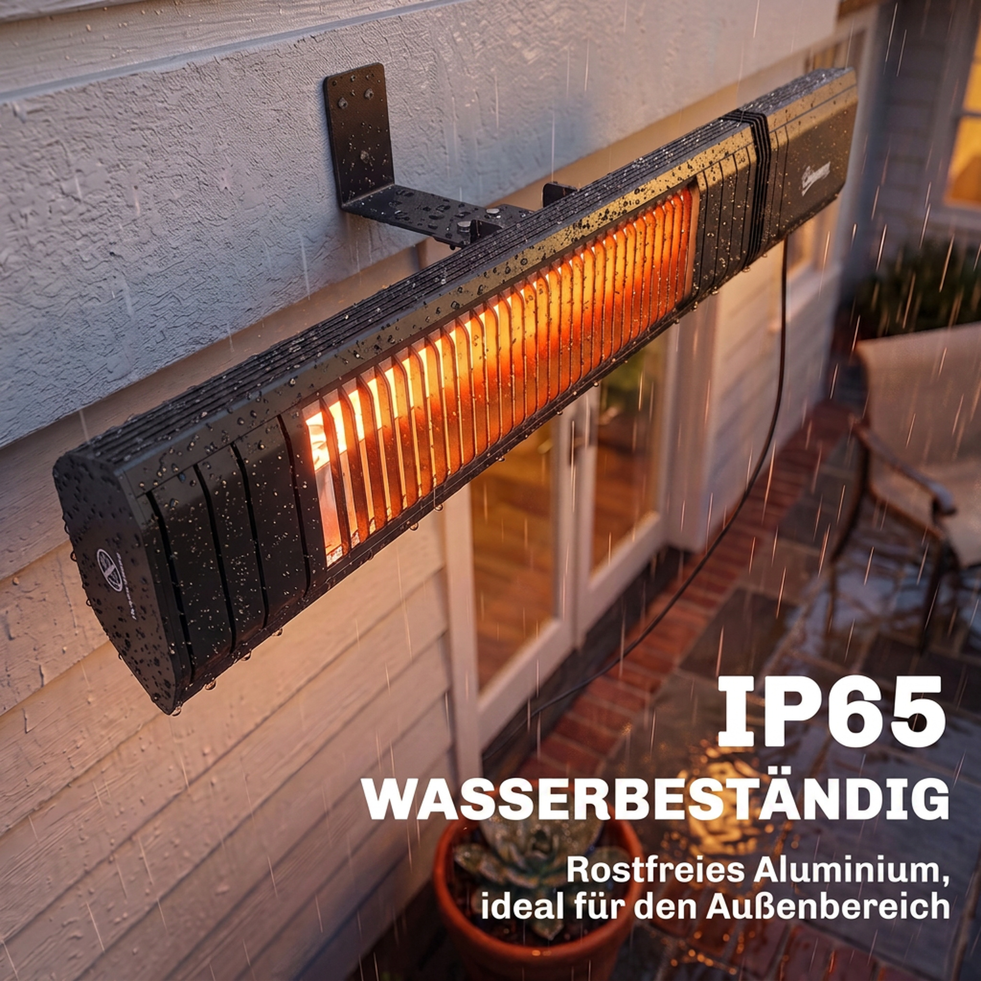 Infrarot Heizstrahler Hängend 2000W Carbonfaser Deckenheizstrahler mit App Touch & Fernbedienung 9 Heizstufen