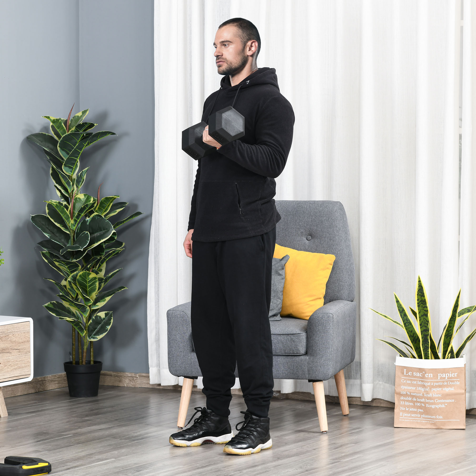 Hanteln mit gerändeltem Griff, Kurzhantel aus Gusseisen, 1 x 15kg, Kurzhanteln für Männer und Frauen, Dumbbell für Zuhause, Fitnessstudio, Krafttraining