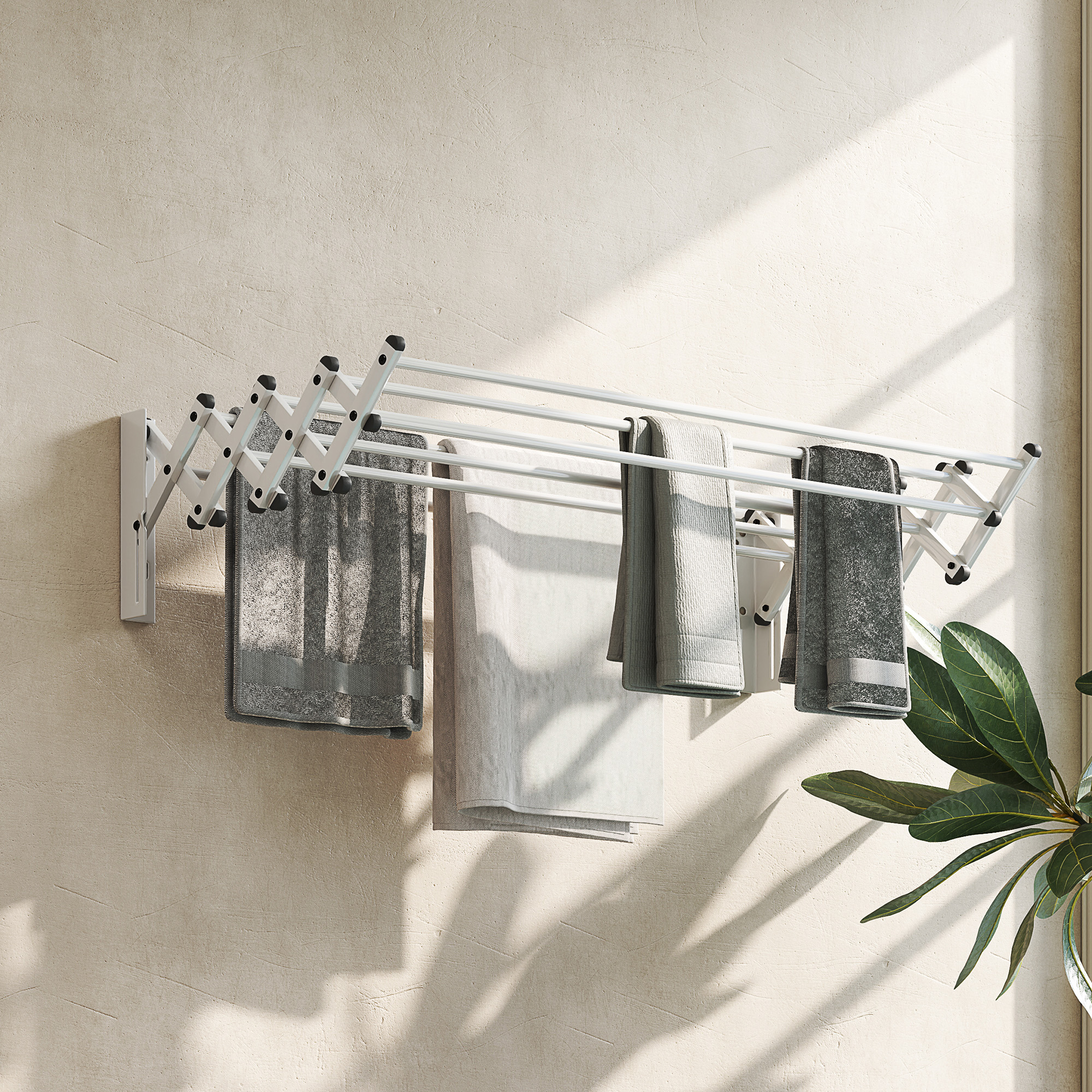 Handtuchhalter, Aluminium, verstellbar, für Innen- und Außenbereich, Silber