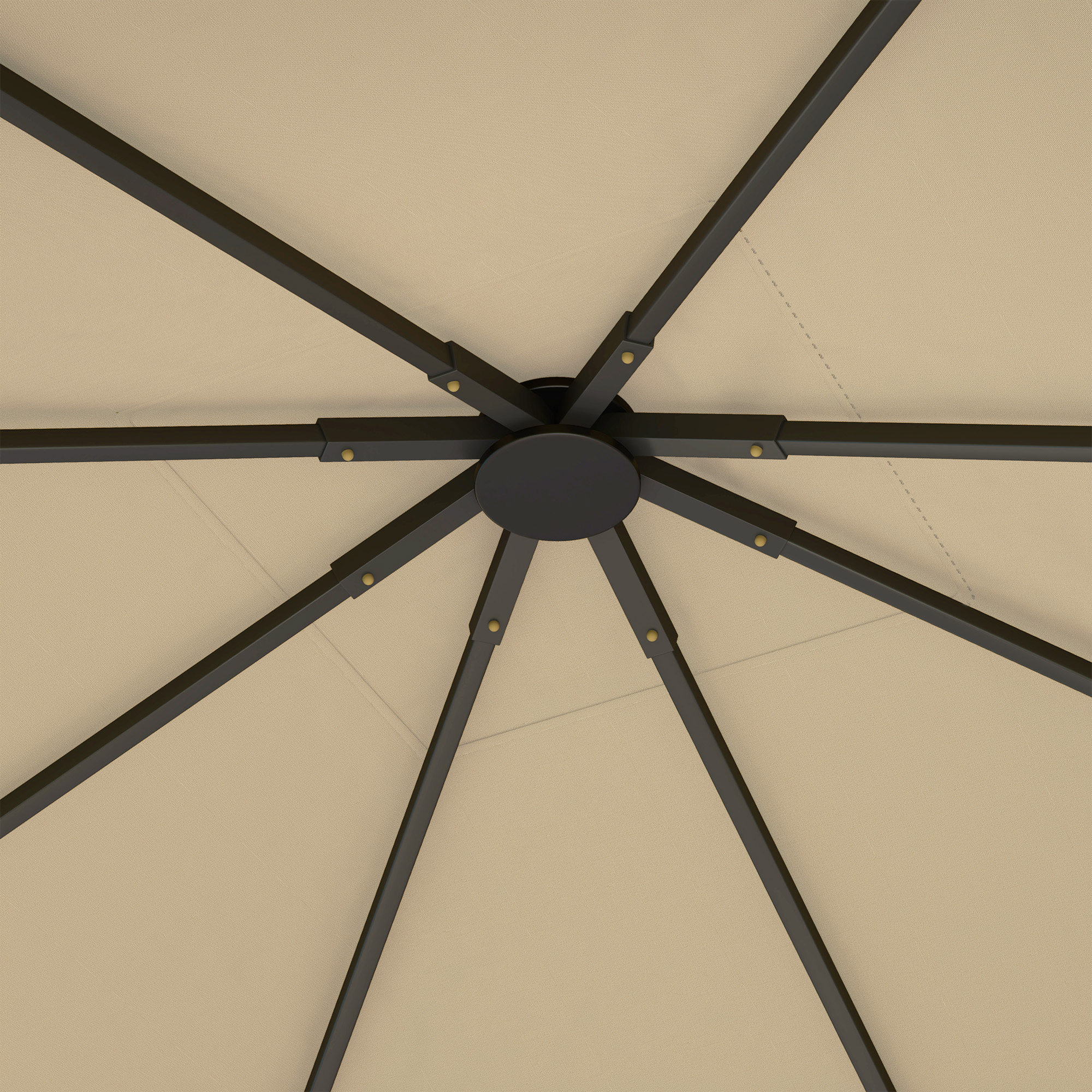 Ersatzdach für Pavillon 3 x 3 m wasserabweisend Pavillondach UPF30+ Ersatzbezug Oxford-Stoff, 370 g/m², Beige