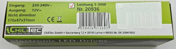 LED-Trafo "CT-30-V2", 1-30W / Ein 220-240V, Aus 12V= Konstantspannung