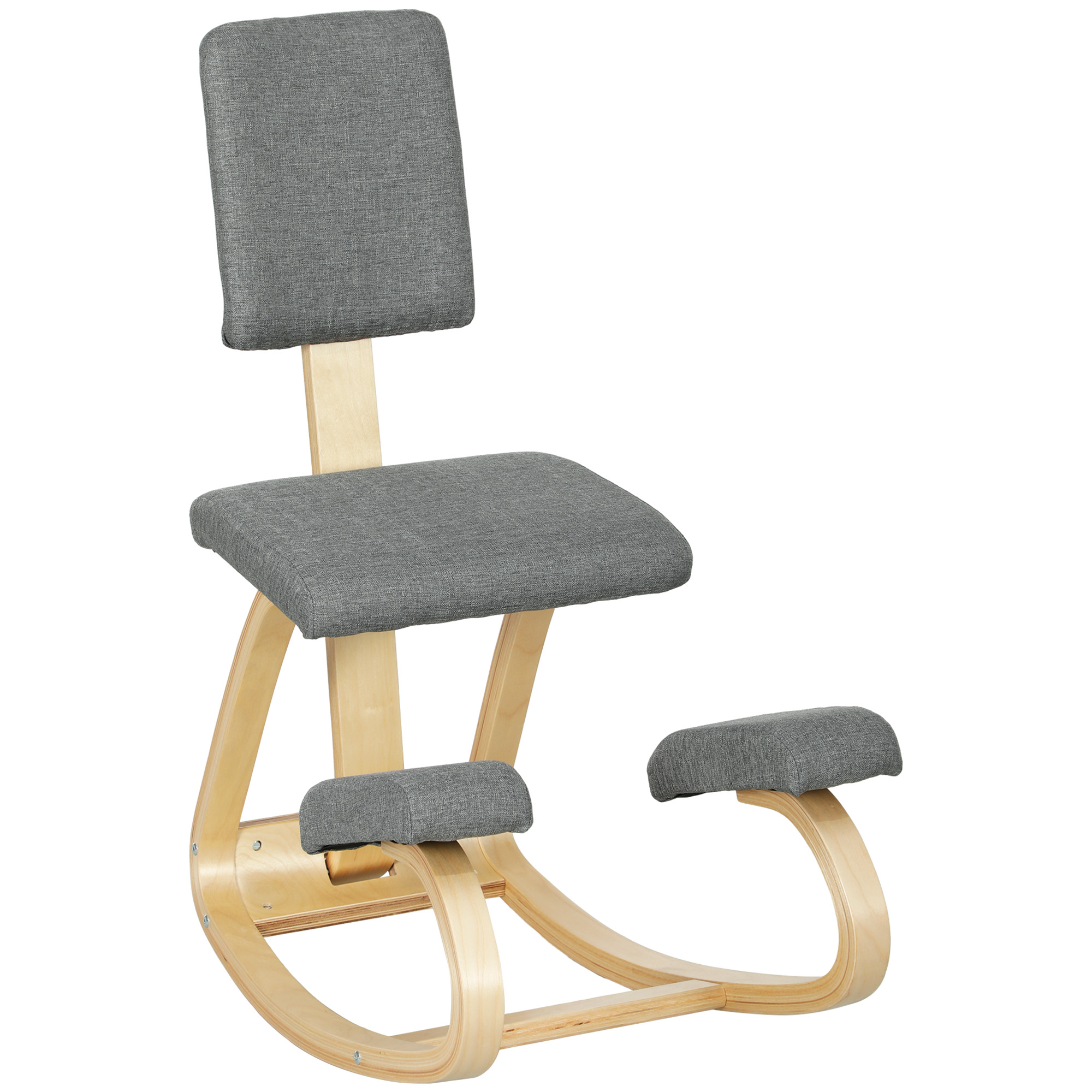 ergonomischer Kniestuhl, Kniehocker Gesundheitsstuhl für Zuhause, Büro, Meditation Grau