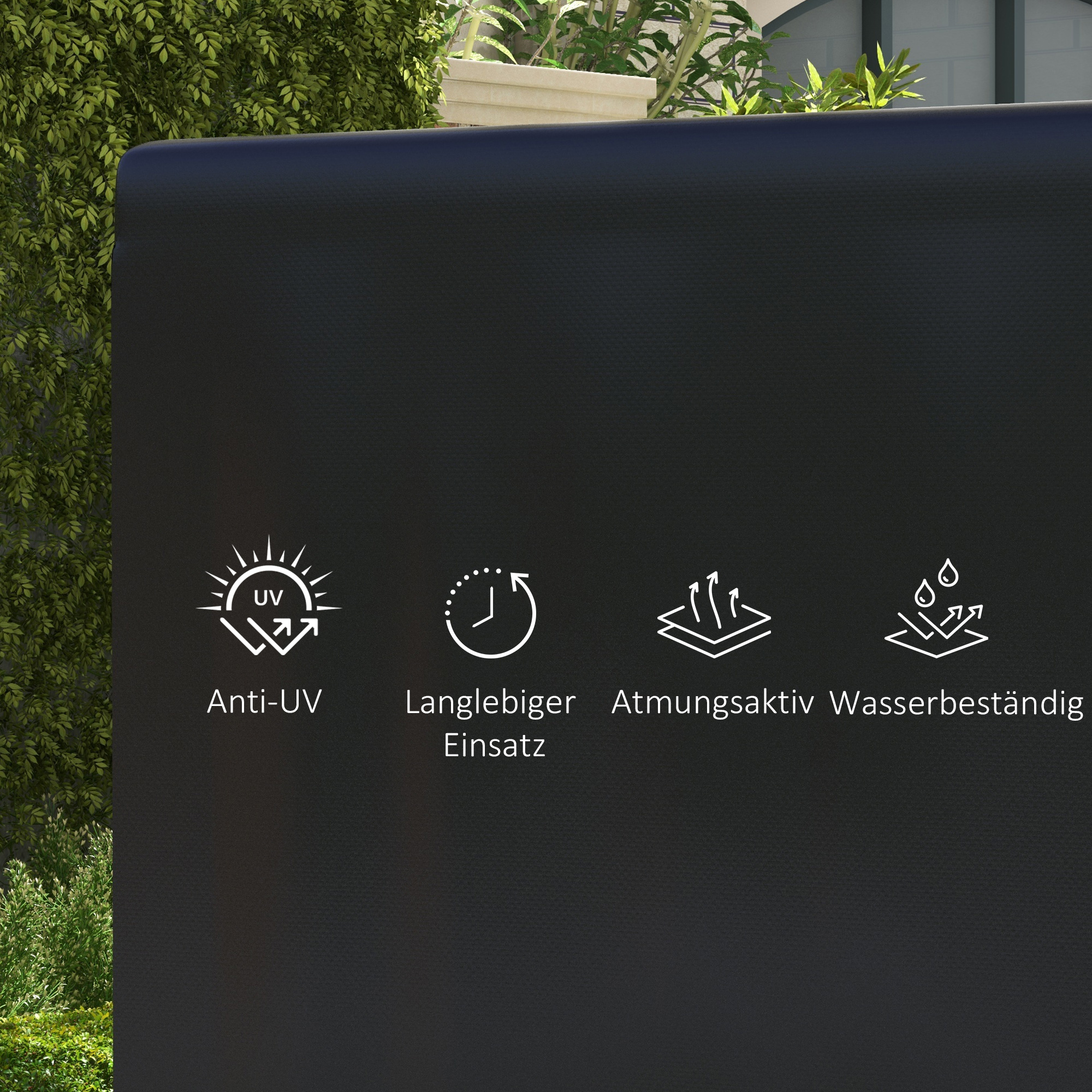 Gartenmöbelabdeckung Abdeckung Schutzhülle für Outdoor-Möbel, 215 cm x 155 cm x 150 cm, Schwarz