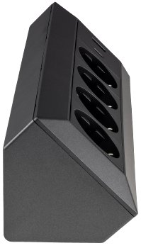 4-fach Steckdosenblock, USB-A+C, anthraz / 250V~/ 16A, Aufbaumontage, USB 3,1A, PD