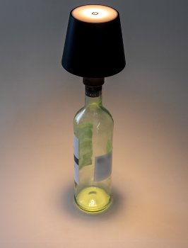 LED Akku Flaschenleuchte, warmweiß, USB-C, ØxH 10x12cm
