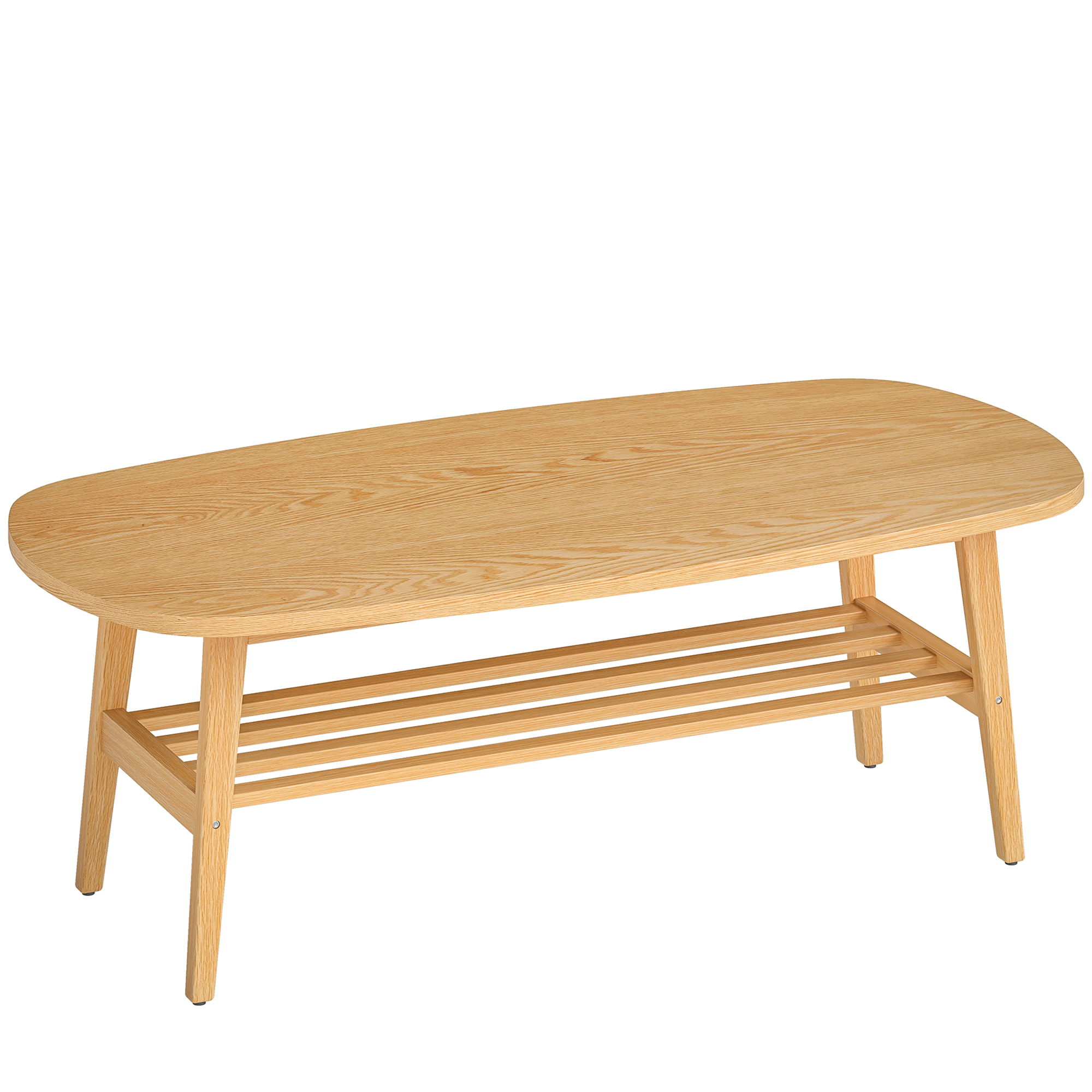 Couchtisch Wohnzimmertisch mit Ablage, Kaffeetisch für Wohnzimmer, Schlafzimmer, 120 x 60 x 42 cm, Naturholz