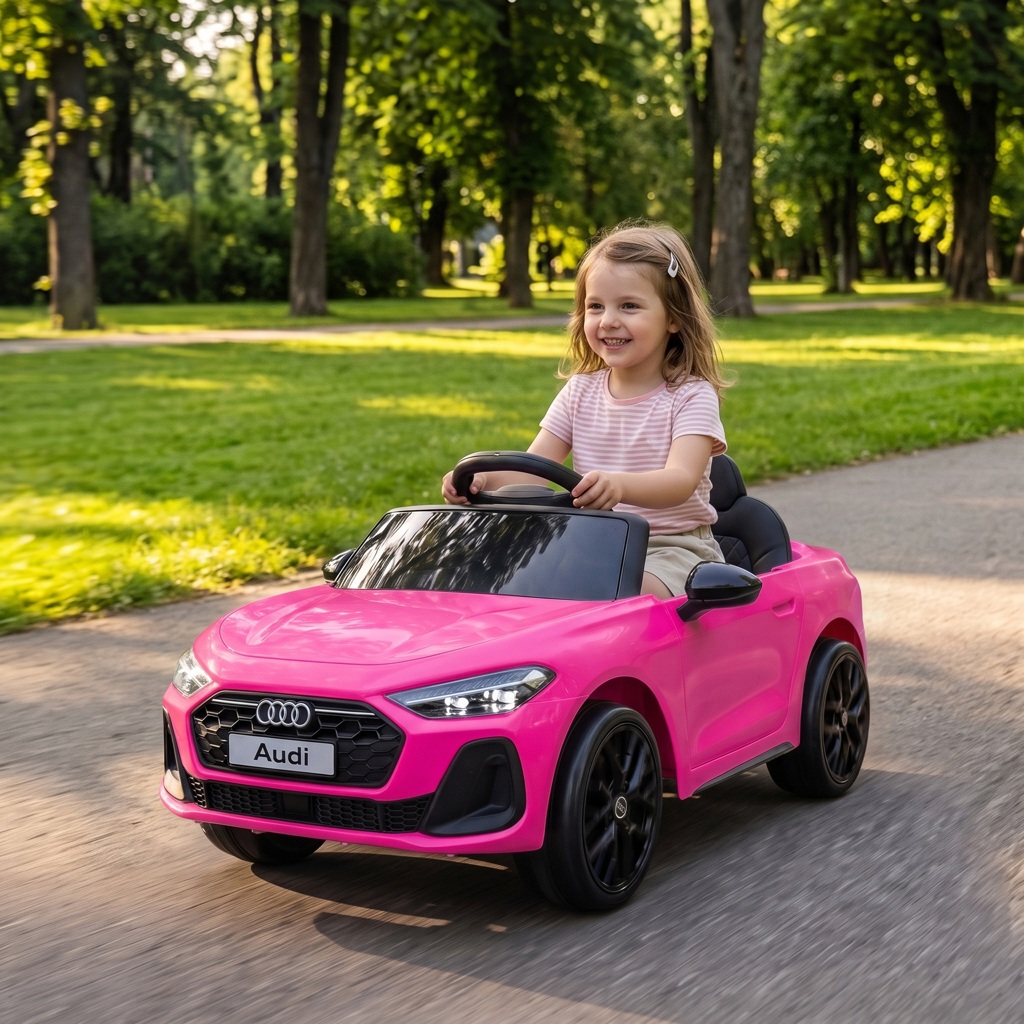 Kinder Elektroauto Audi A5L 12V Kinderauto mit 2,4 G Fernbedienung 2 Motoren Lithium-Akku Sanftanlauf 4-Rad-Federung