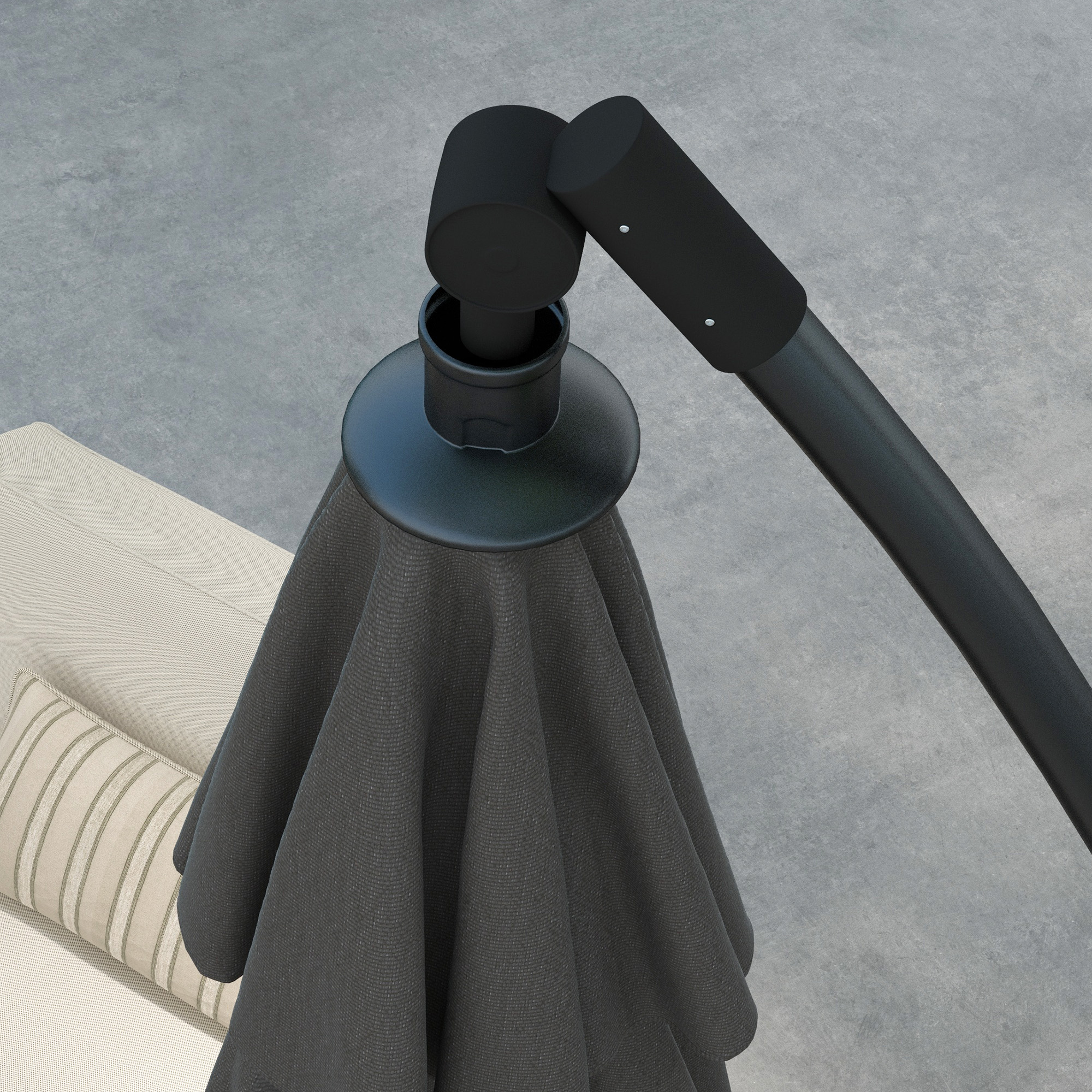 Sonnenschirm Ampelschirm, inkl, Kreuzfuß, 293 x 293 x 260 cm, Grau