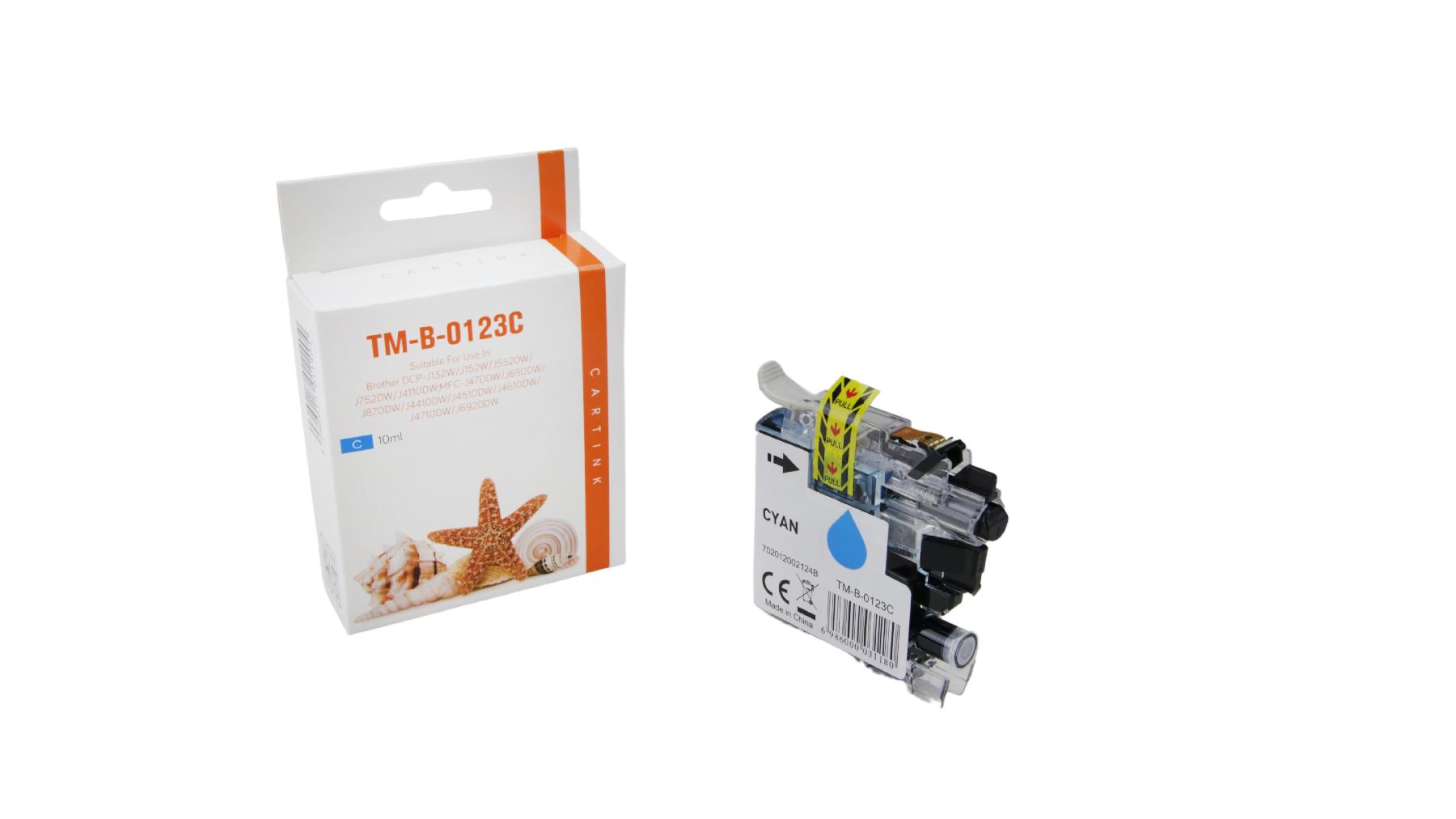 LC121/123C alternativ Seestern Tinte cyan für Brother / LC123C / 10ml