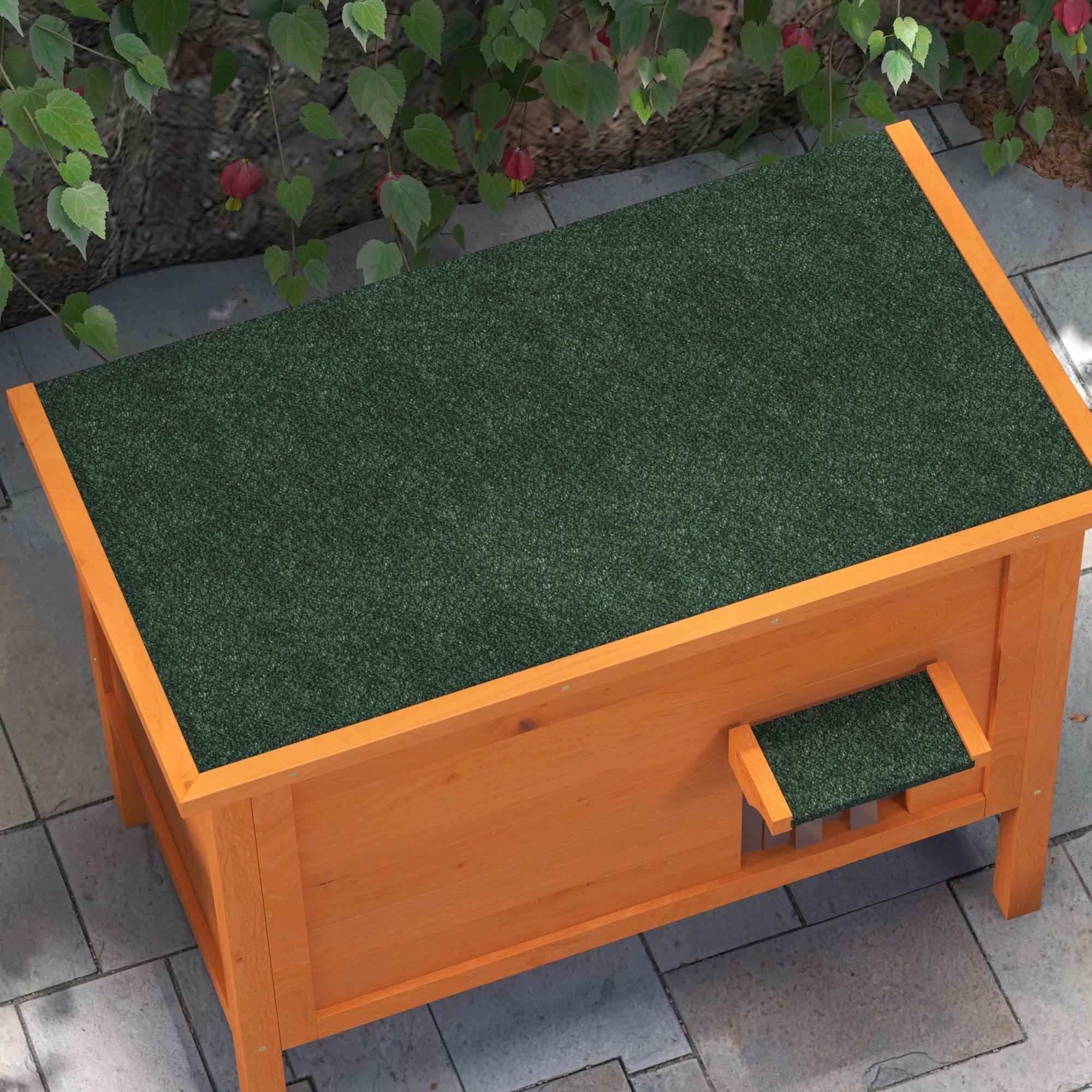 Katzenhaus Outdoor-Katzenhaus Katzenhütte, wetterbeständig, 1 Fenster, 1 Eingang, 85 x 50 x 68,5 cm, Orange+Grün