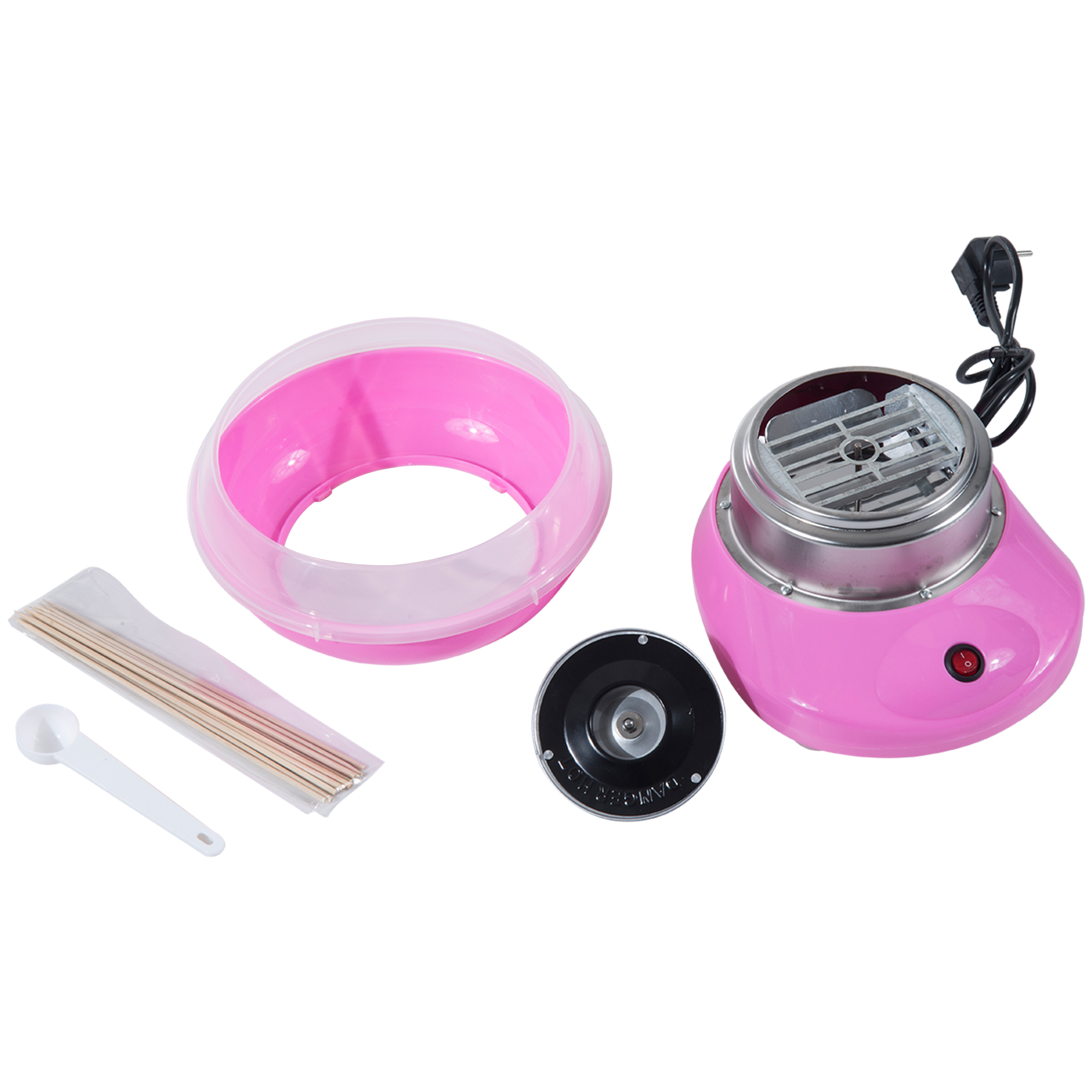 Zuckerwattemaschine, einfach zu bedienendes Zuckerwattegerät, für Erwachsene und Kinder, Edelstahl, PP, Rosa