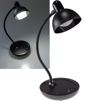 LED Tischleuchte mit Schwanenhals, Batterie, dimmbar, warmweiß, Schwarz LED Tischleuchte mit Schwanenhals, Batterie, dimmbar, warmweiß, Schwarz