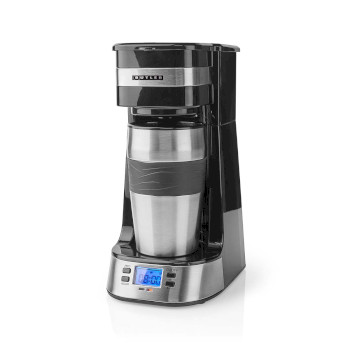 Einzelportions-Kaffeemaschine | 0,4 l | 750 W | Timer-Funktion | isolierter Reisebecher |automatische Abschaltung | LCD-Display | schwarz