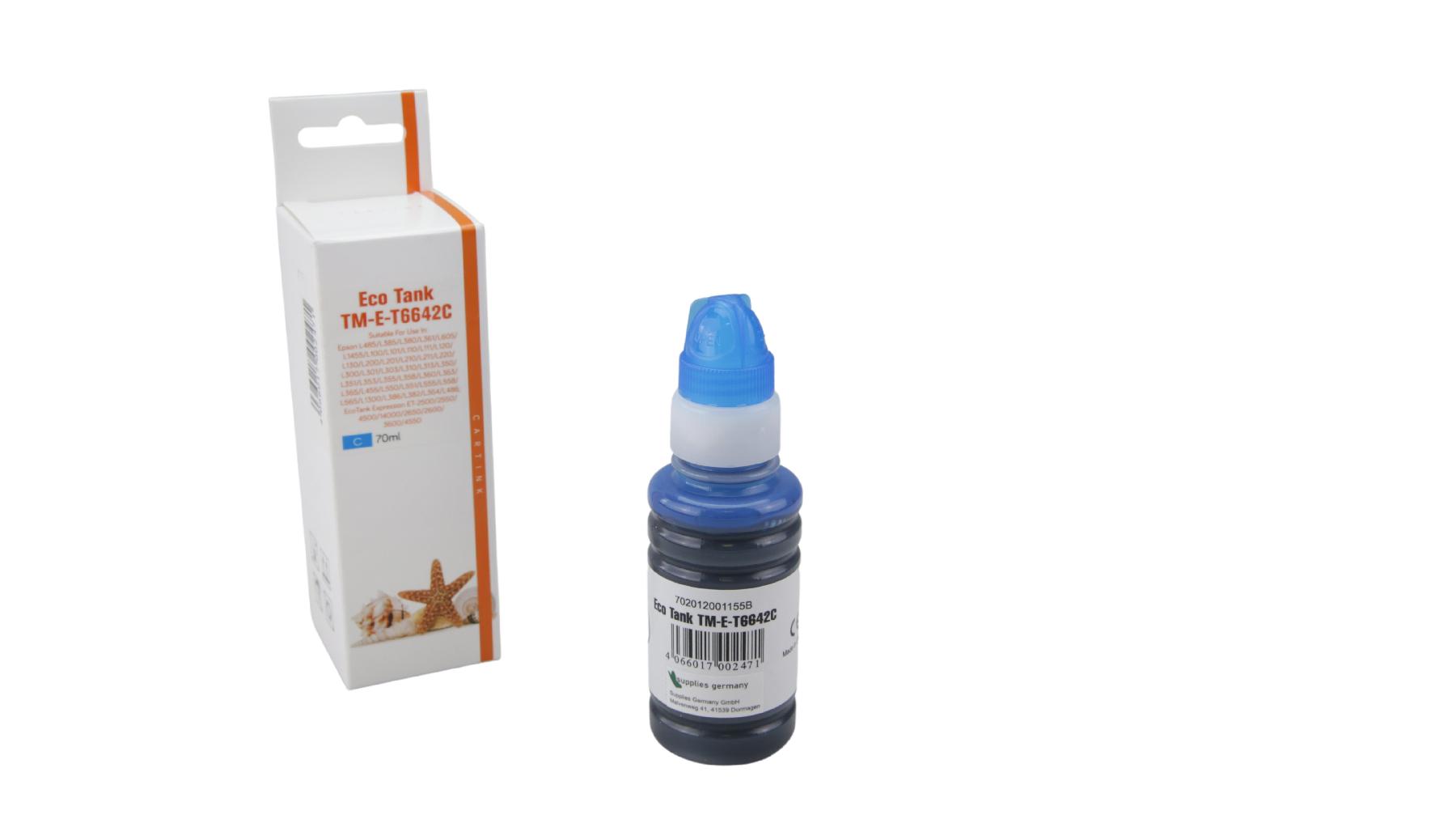 T6642C Eco Tank Nachfüllflasche cyan für Epson / T6642C / 70