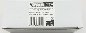 Stecker-Netzteil "CTN-2448n", 110-240V~ >24V=, 2000mA / 48W