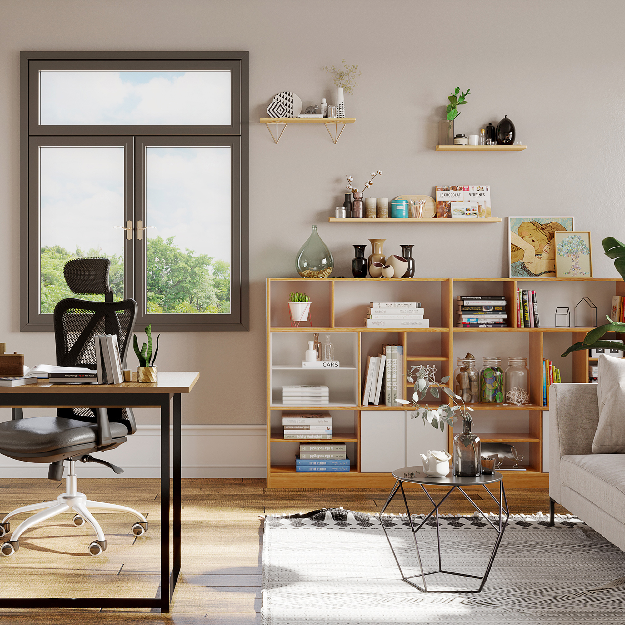 Couchtisch im Industrie-Design, Couchtisch, Metalltisch, Schwarz