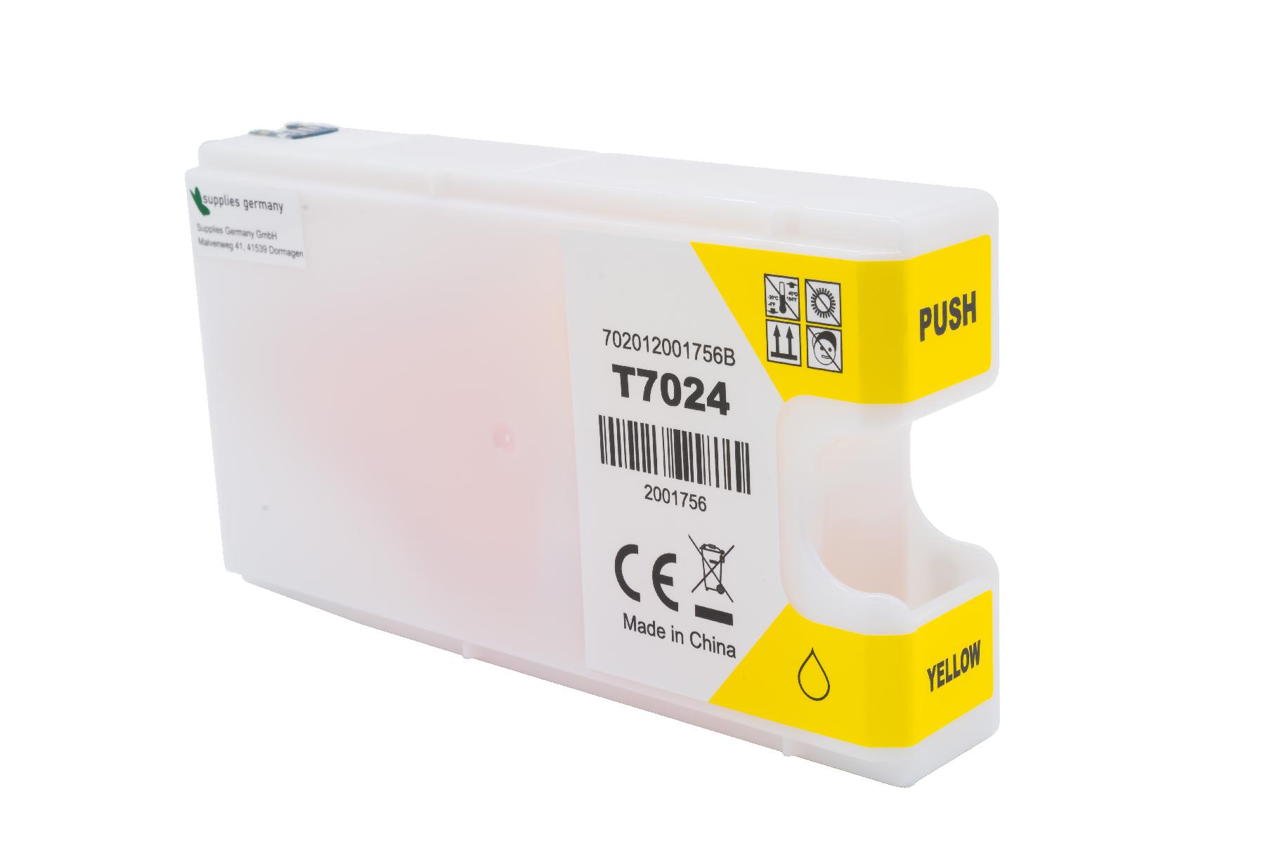 T7024 alternativ Tinte yellow für Epson / C13T70244010 / 25ml