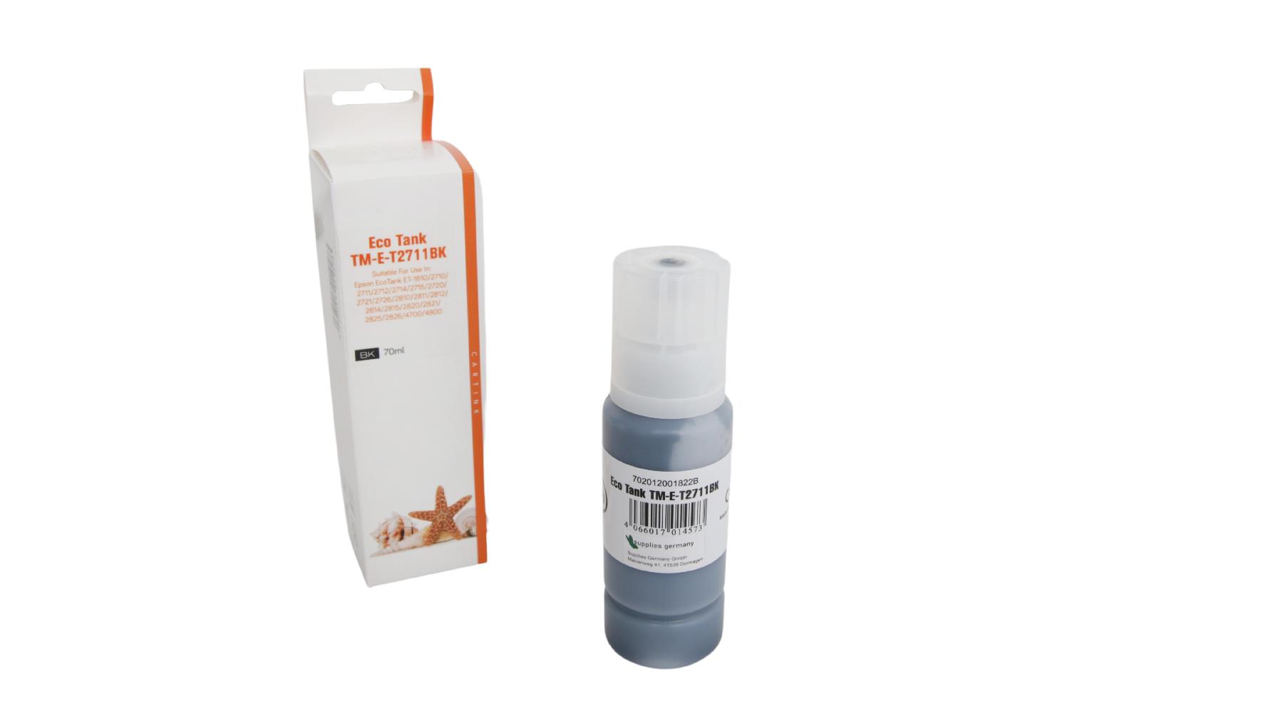 T2711BK Eco Tank Nachfüllflasche black für Epson / C13T00P140 / 70ml