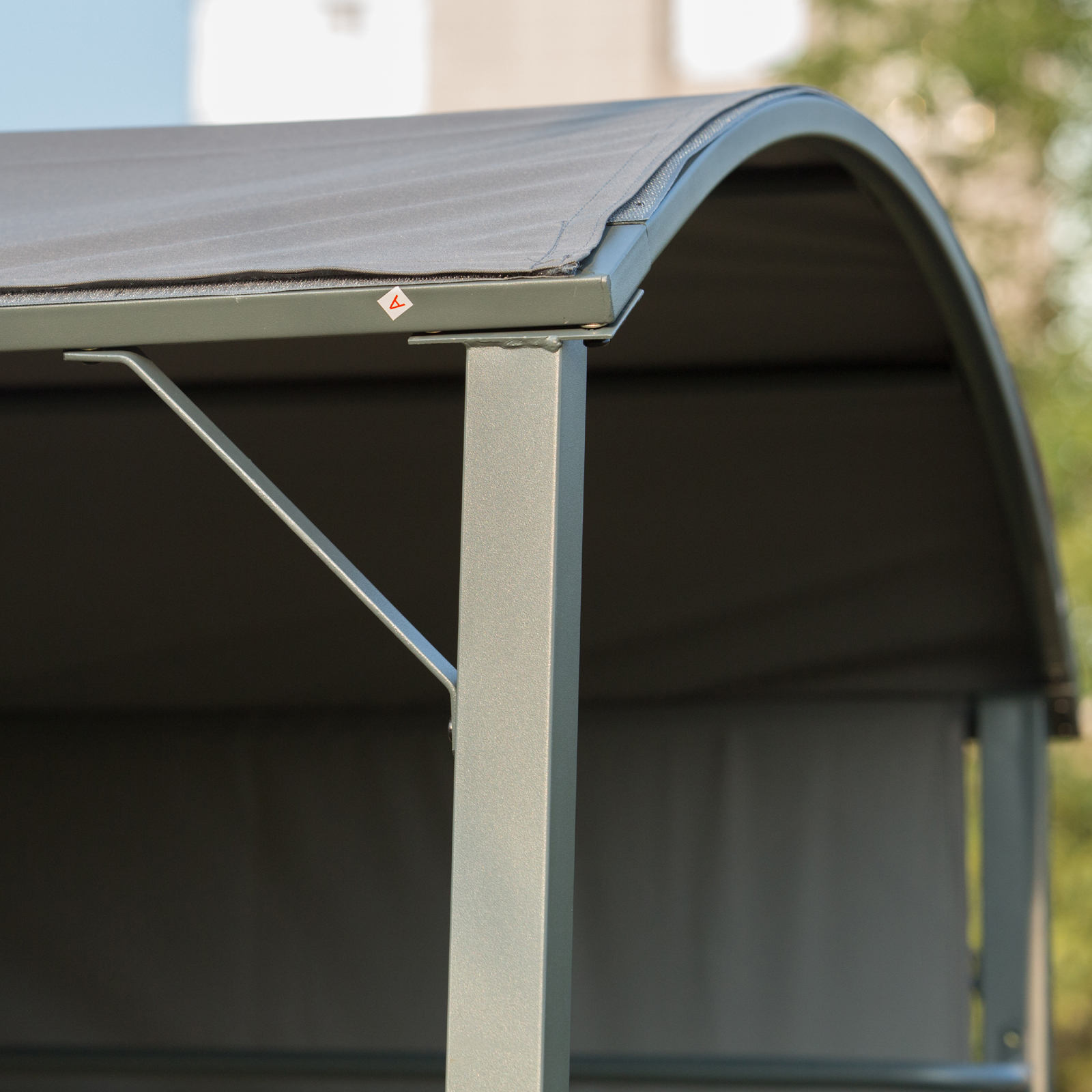 Grillpavillon mit Flammschutzdach, BBQ-Pavillon mit 2 Ablagen, Polyester, Schwarz, 218 x 138 x 216 cm